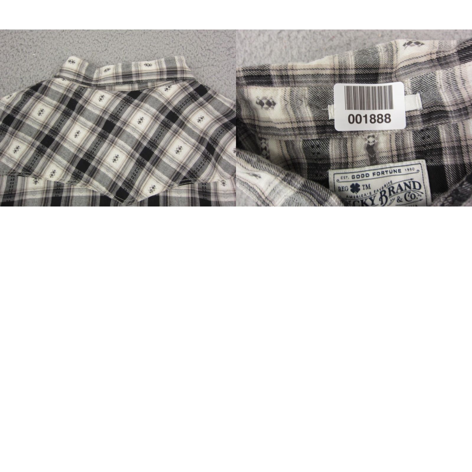 Lucky Brand Lucky Brand Shirt Mens Large Plaid Button-Up Collared Snap Pocket Classic Fit Black Size US L / EU 52-54 / 3 - 9 Thumbnail