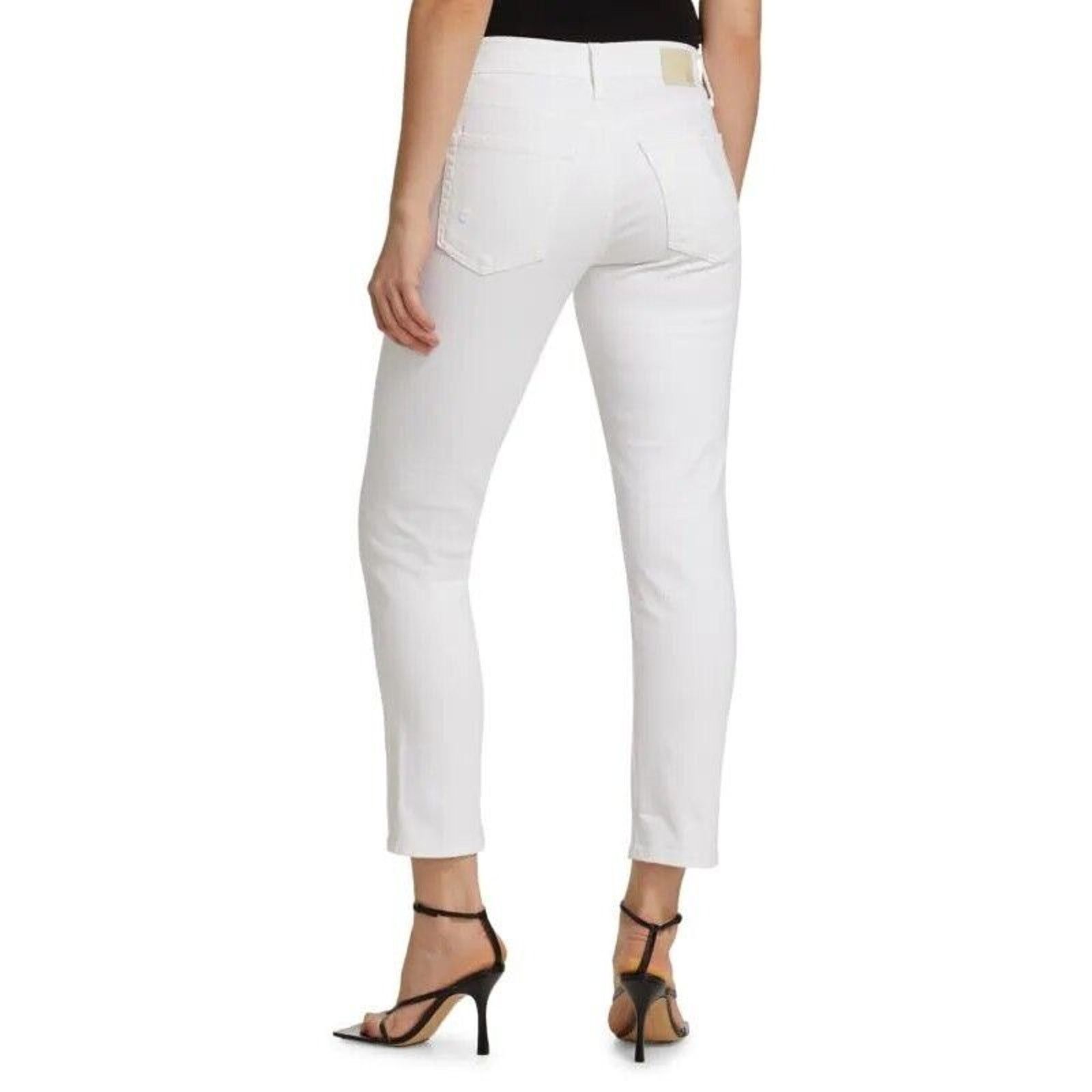 AG Jeans AG Jeans Women White Denim Ex-Boyfriend Slim Crop Jeans 28R Size 28" / US 6 / IT 42 - 2 Thumbnail