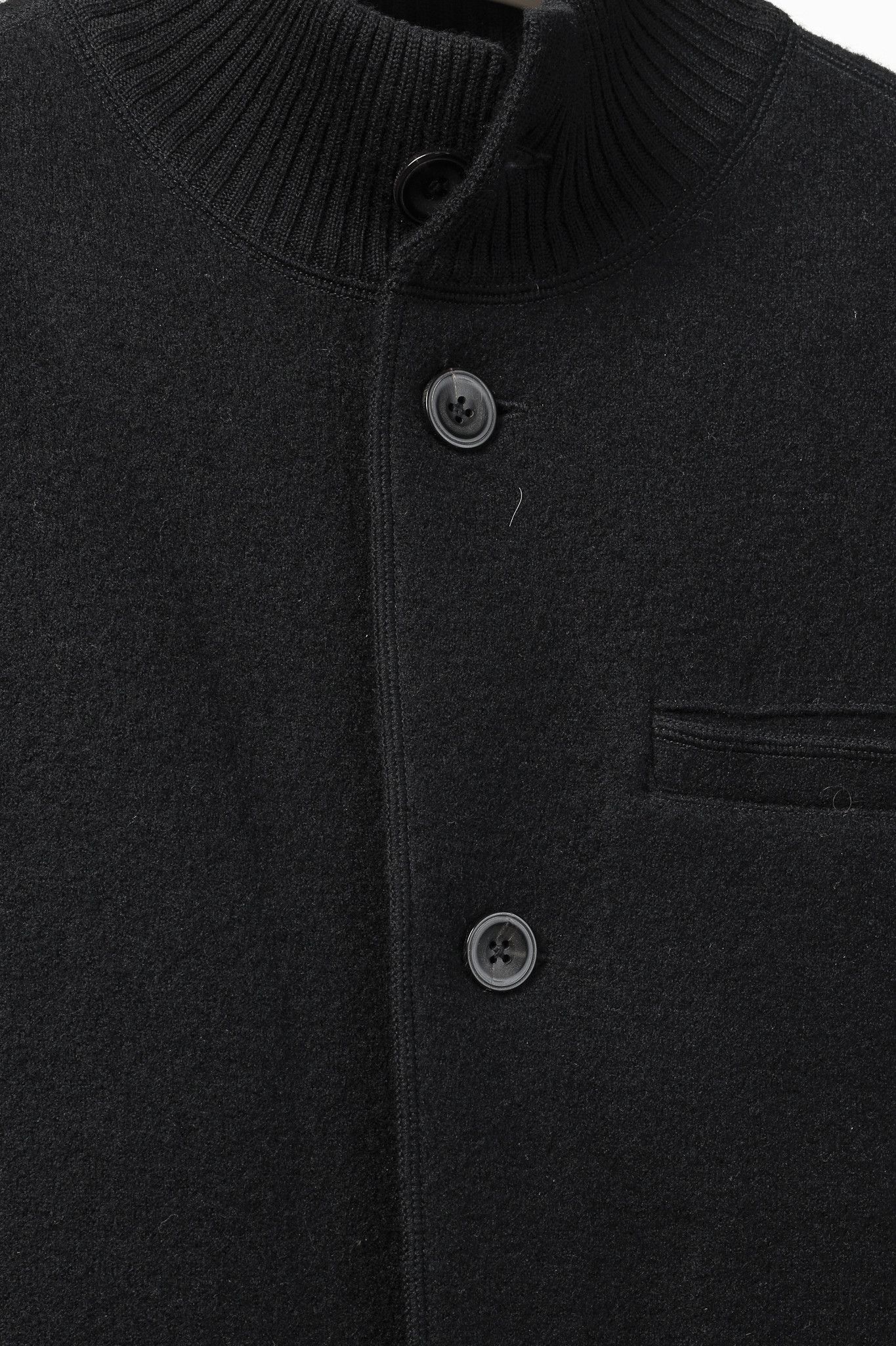 Armani Collezioni Armani Collezioni Boiled-Wool Buttoned Mock-Neck Jacket Size US M / EU 48-50 / 2 - 7 Thumbnail