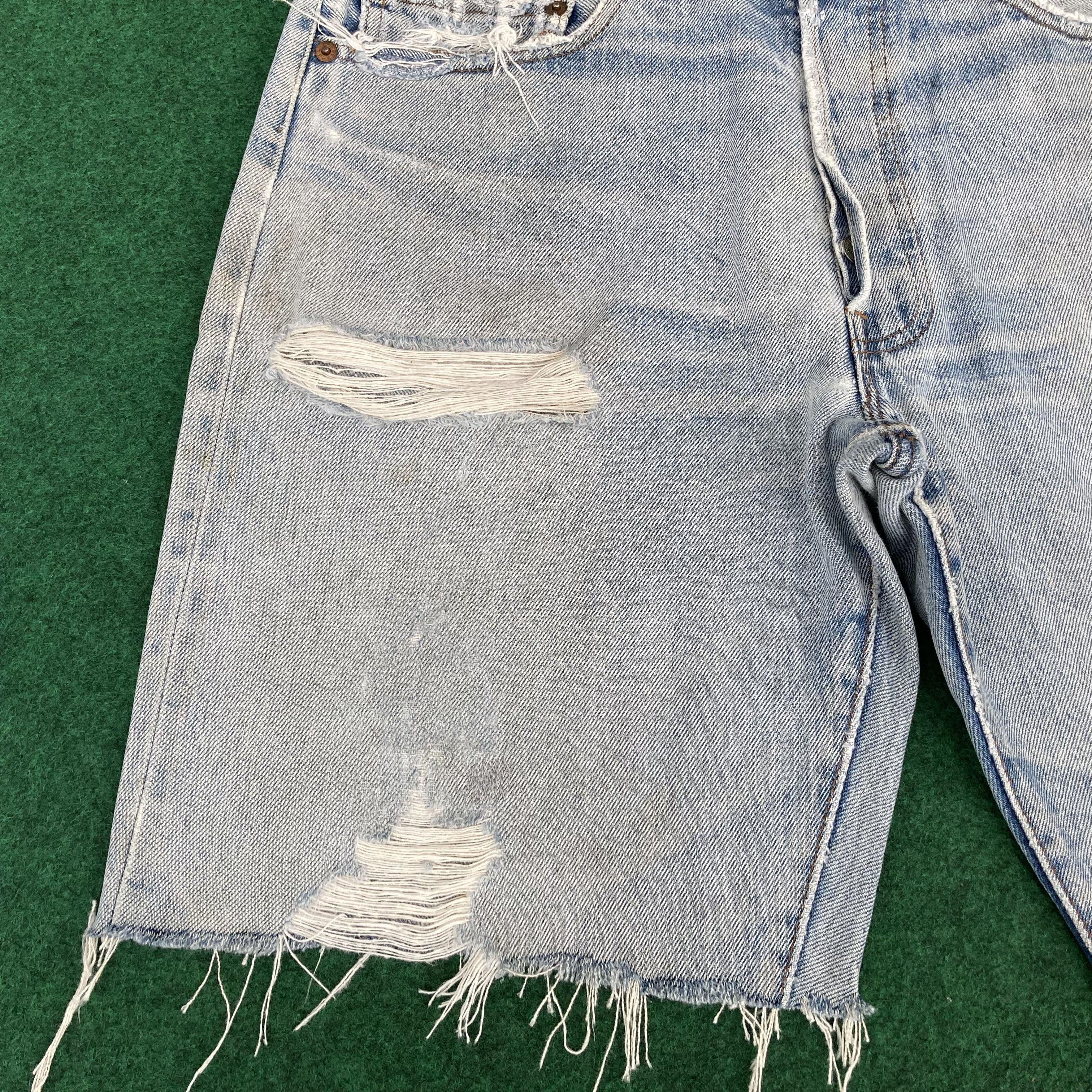Levi's × Vintage Vtg Levis 501 Button 245 Short Redline Selvedge Jorts Jeans Size US 32 / EU 48 - 6 Thumbnail