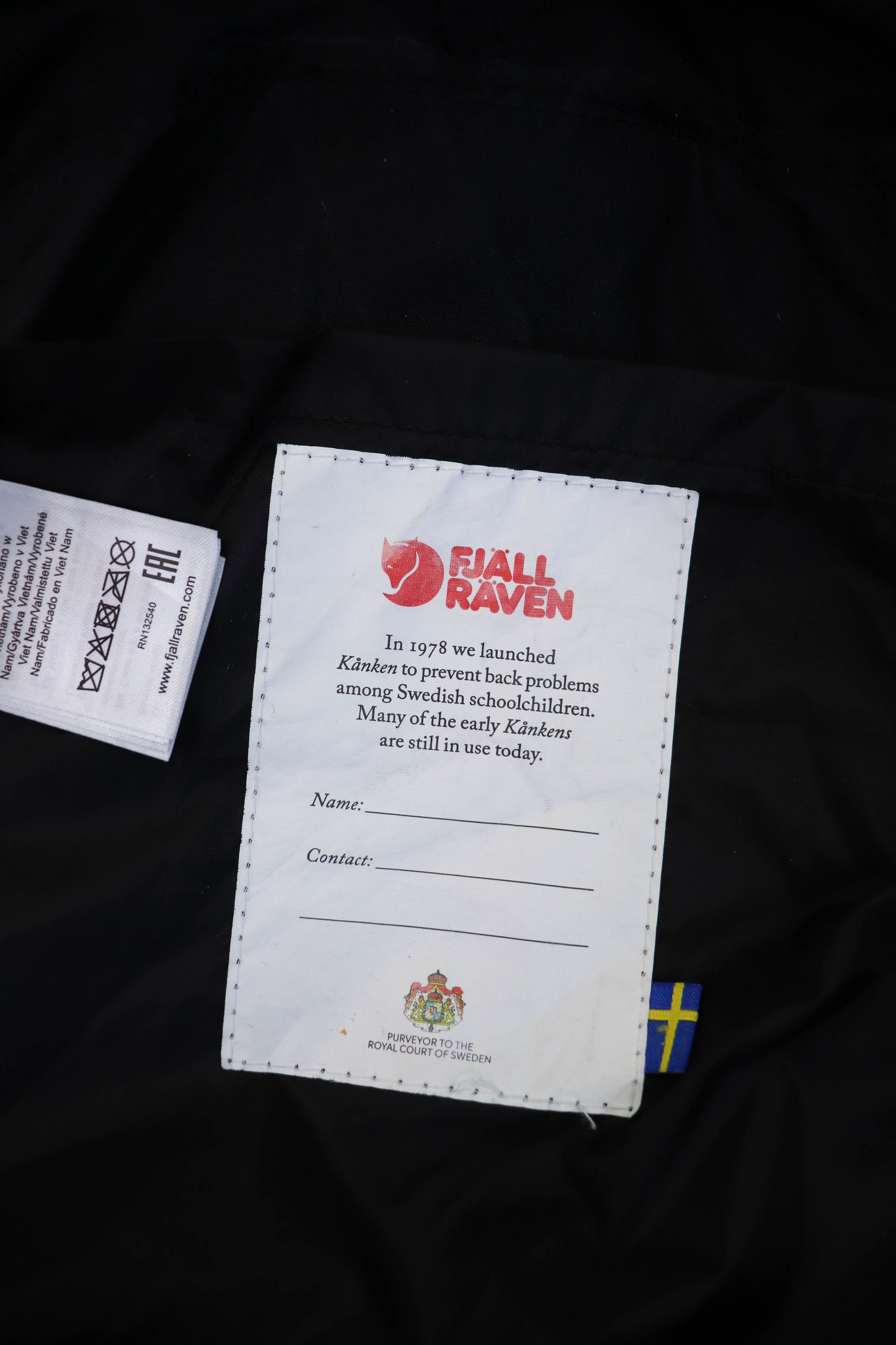 Fjallraven Fjallraven Kanken 16L Black Waxed Backpack Size ONE SIZE - 12 Thumbnail