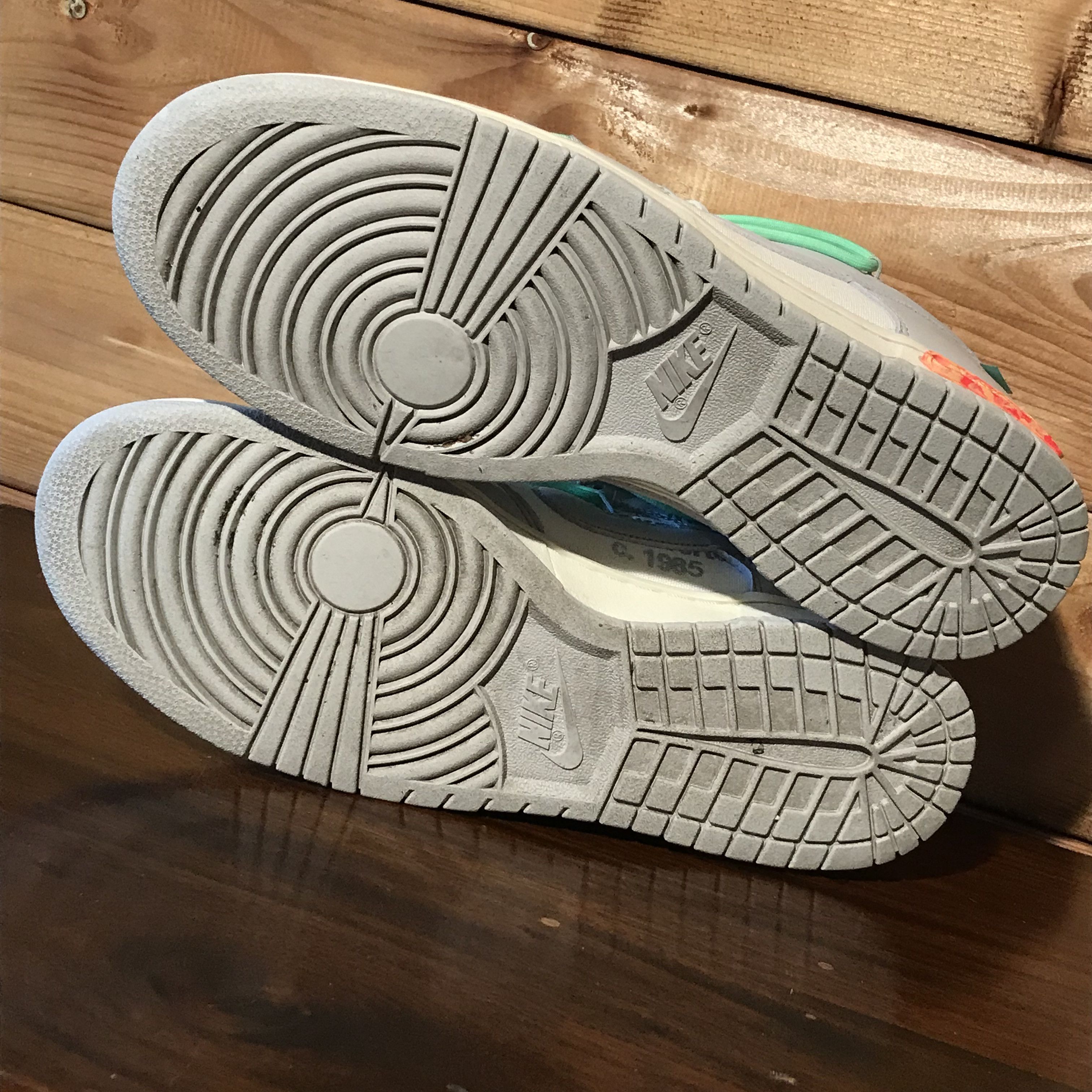 Nike × Off-White × Virgil Abloh 2021 Nike x Off-White Virgil Abloh Lot 26 Sail Grey Dunk Low Size US 12.5 / EU 45-46 - 9 Thumbnail
