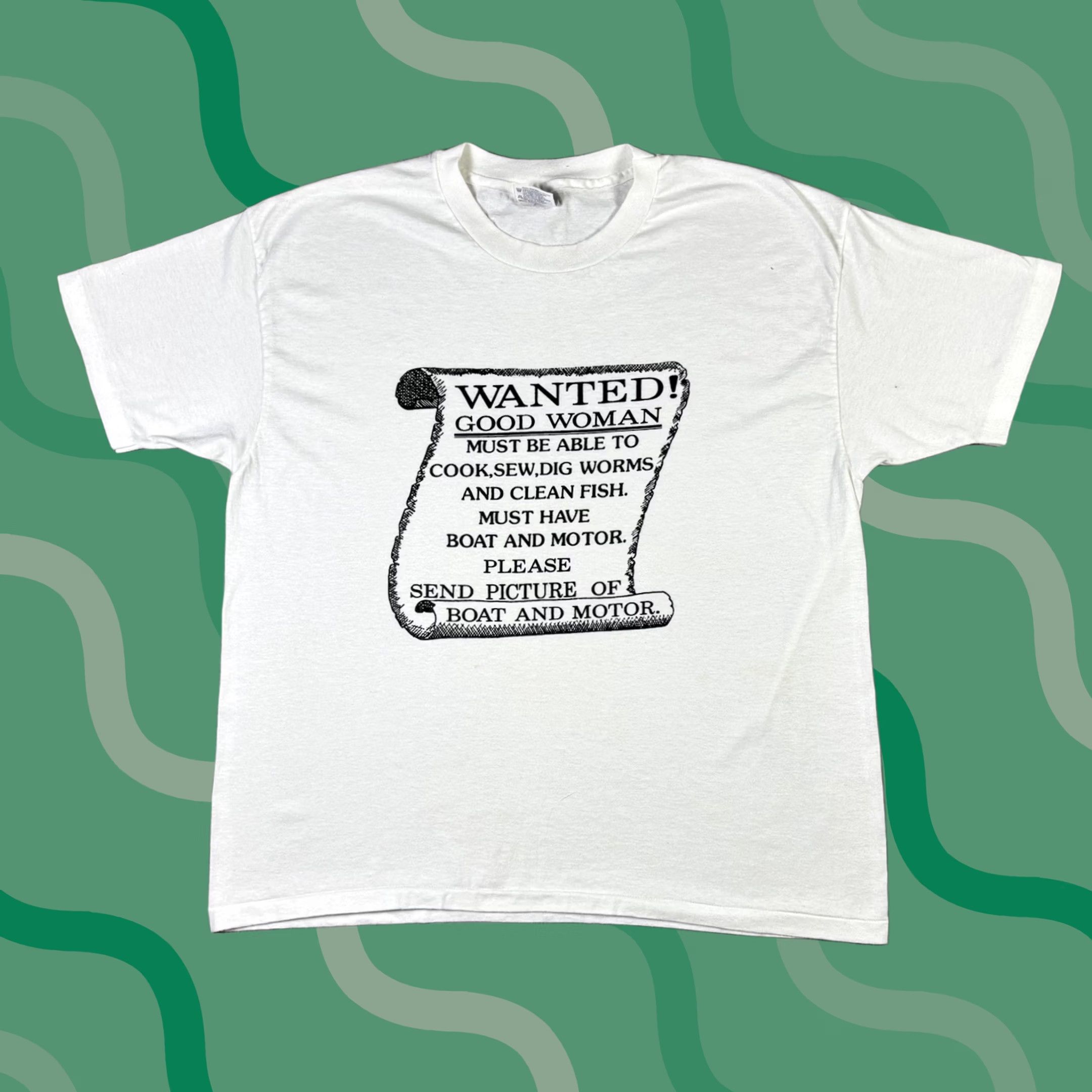 Hanes VINTAGE Hanes Funny Fishing Quote T Shirt Humor 90s Art Adult XL Mens White Size US XL / EU 56 / 4 - 1 Thumbnail