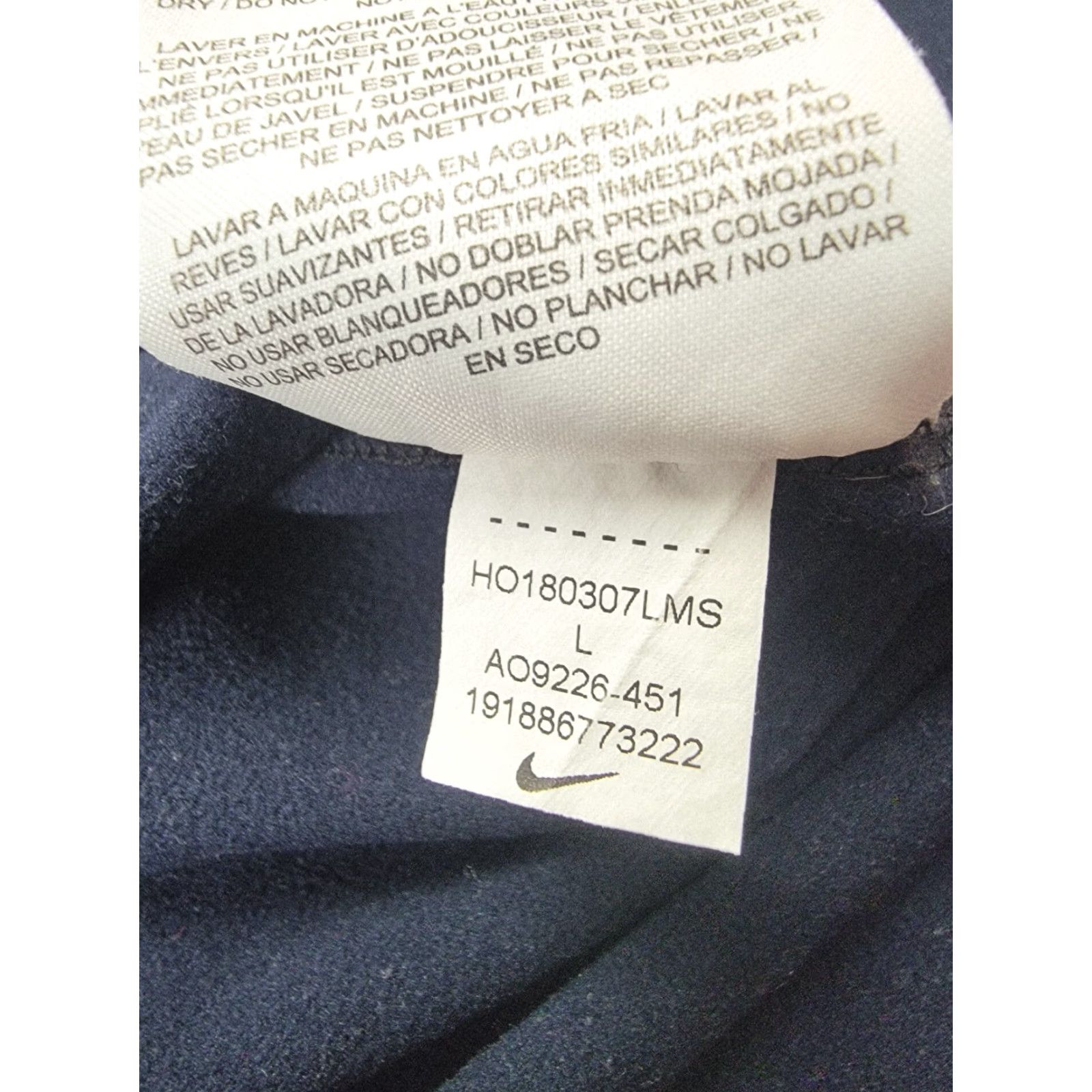 Nike Nike Dri-Fit Shirt Womens Large Blue Black Glitter Long Sleeve Pullover Lined Size L / US 10 / IT 46 - 7 Thumbnail