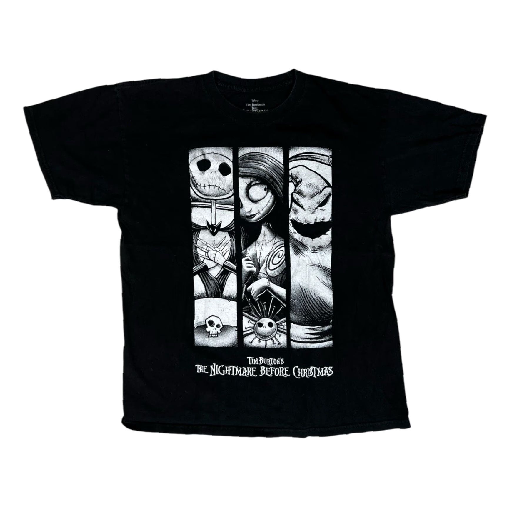 Disney VINTAGE Disney The Nightmare Before Christmas T-Shirt L Black Unisex Adults Short Sleeve Christmas 90s Halloween Graphic Size US L / EU 52-54 / 3 - 2 Thumbnail