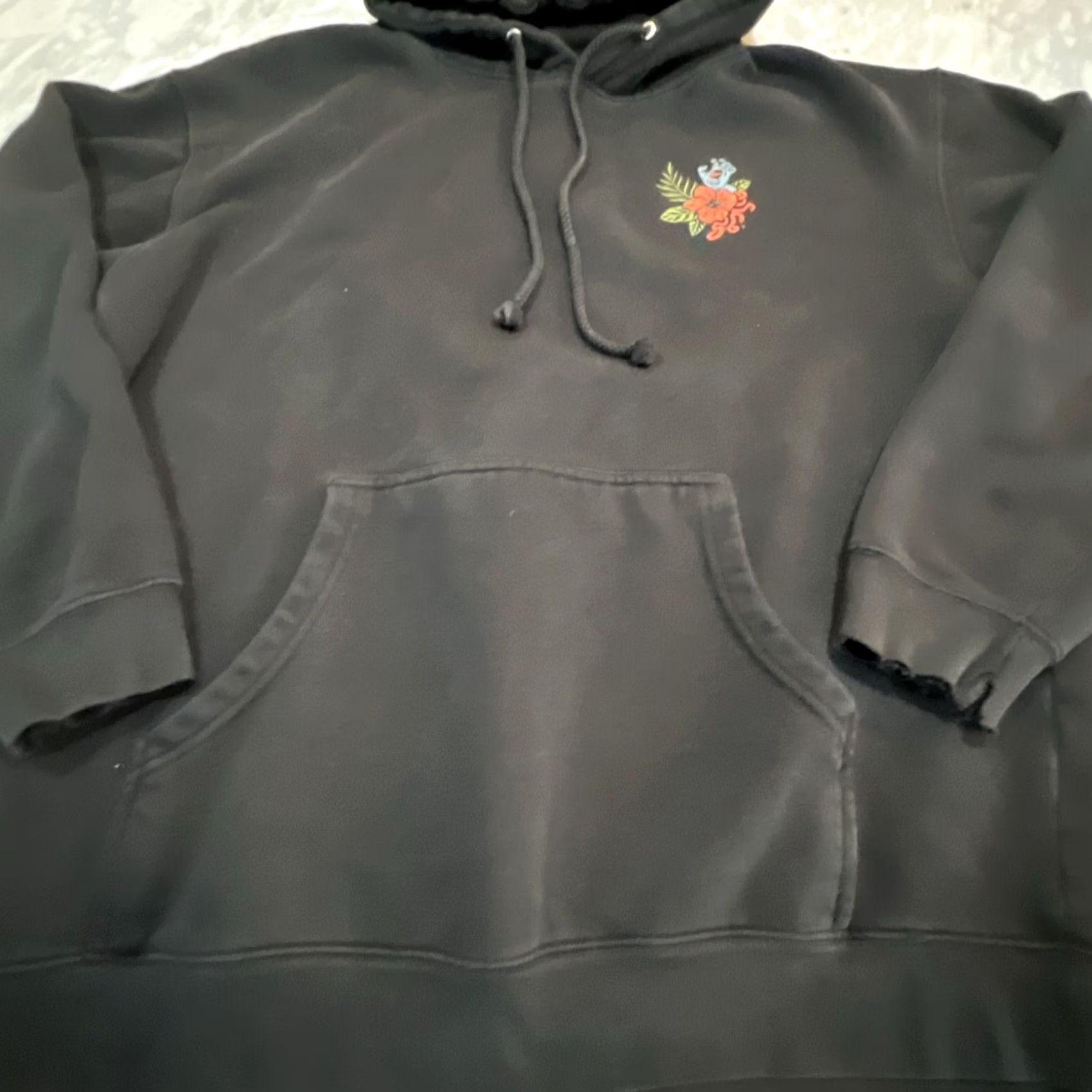 Vintage Santa Cruz Skateboard Hoodie Sweatshirt Men L Floral hibiscus Hand Black Thrash Size US L / EU 52-54 / 3 - 5 Thumbnail