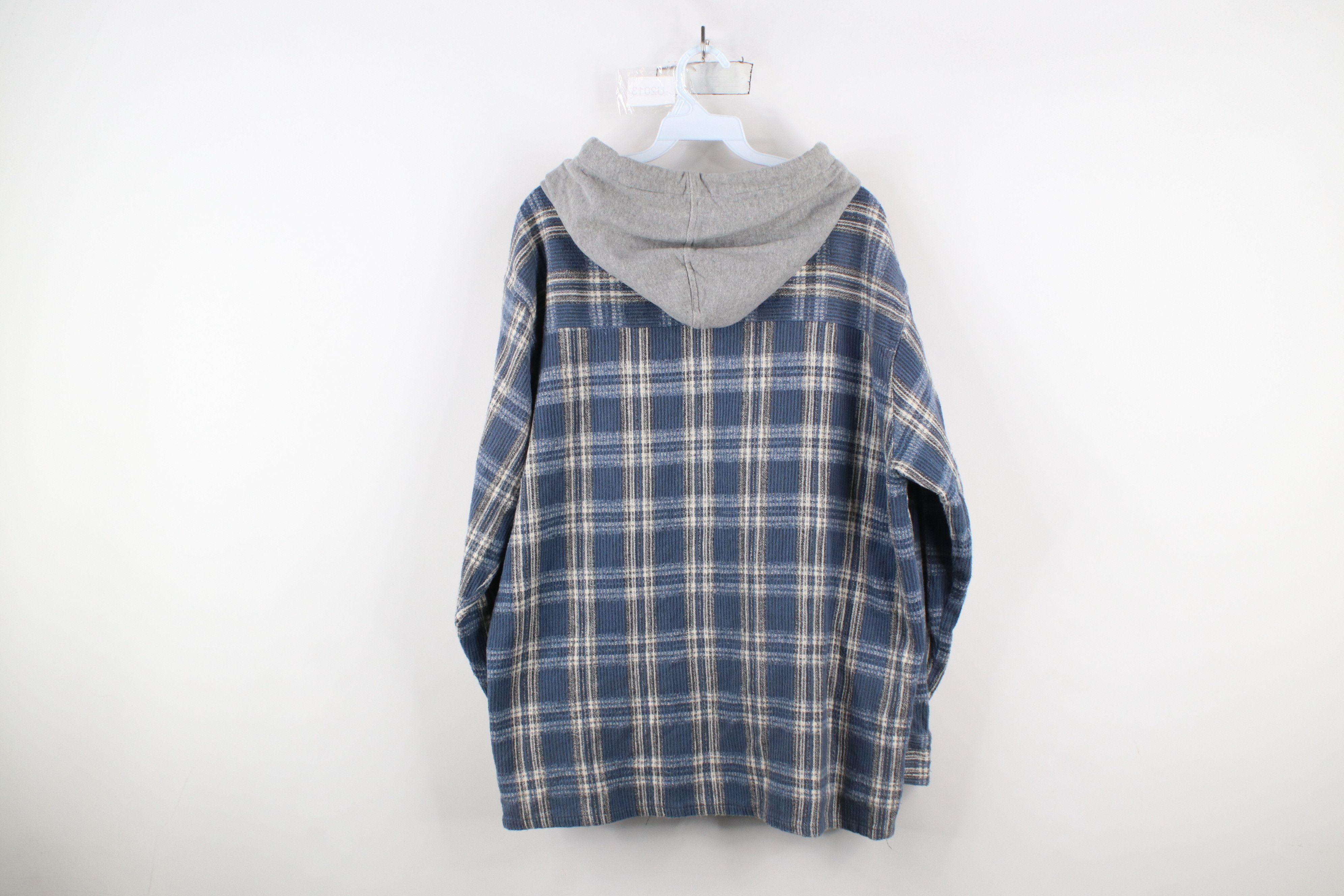 Vintage Vintage 90s Streetwear Hooded Button Shirt Jacket Jac Shirt Size US XL / EU 56 / 4 - 8 Thumbnail
