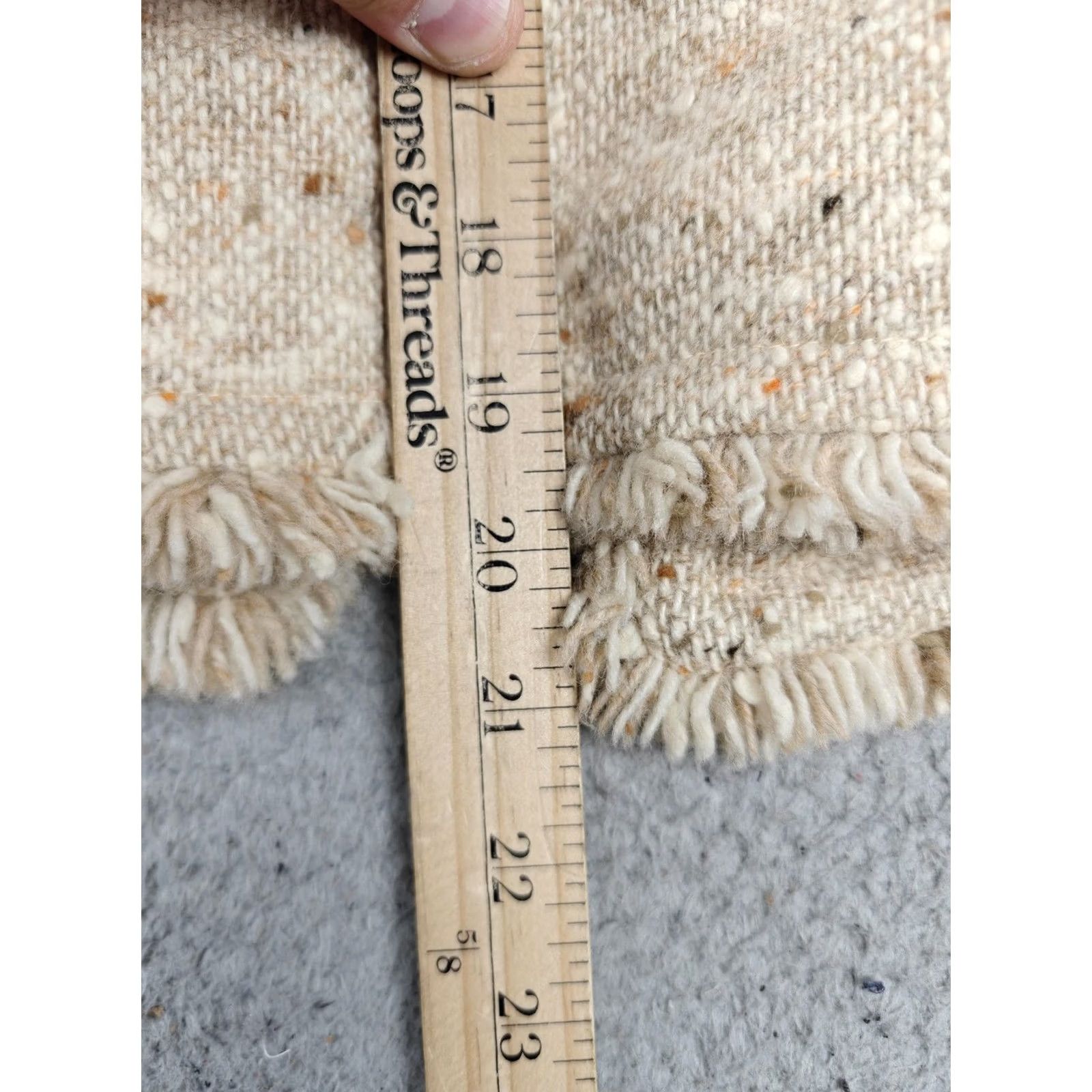 Pendleton VINTAGE Pendleton Blazer Womens 12 Beige 100% Wool Tweed Fringe Collarless Size XL / US 12-14 / IT 48-50 - 6 Thumbnail
