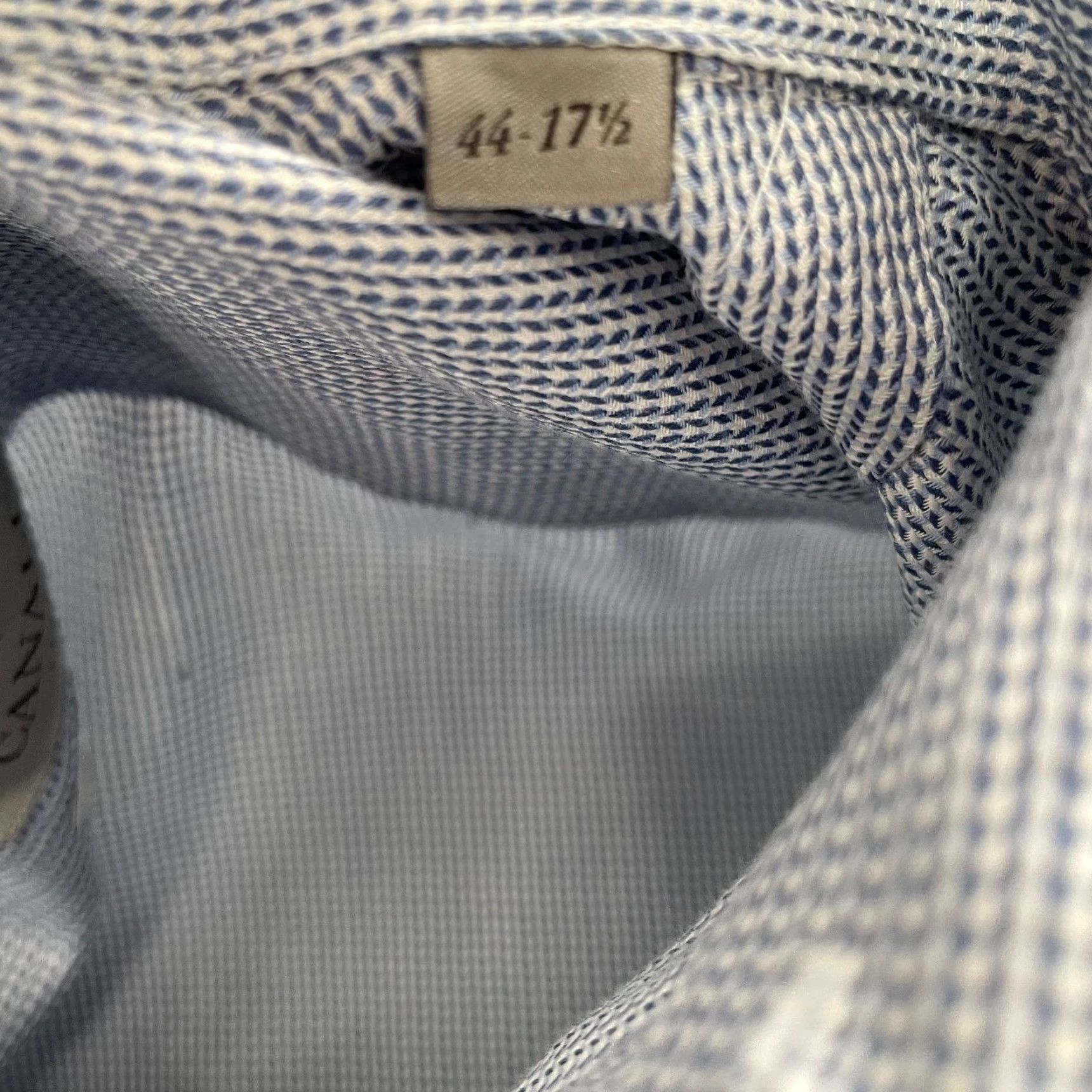 Canali Vintage Canali Mens Dress Shirt Blue Geometric Pattern 17.5/44 Italian Cotton Long Sleeve Size US XL / EU 56 / 4 - 6 Thumbnail