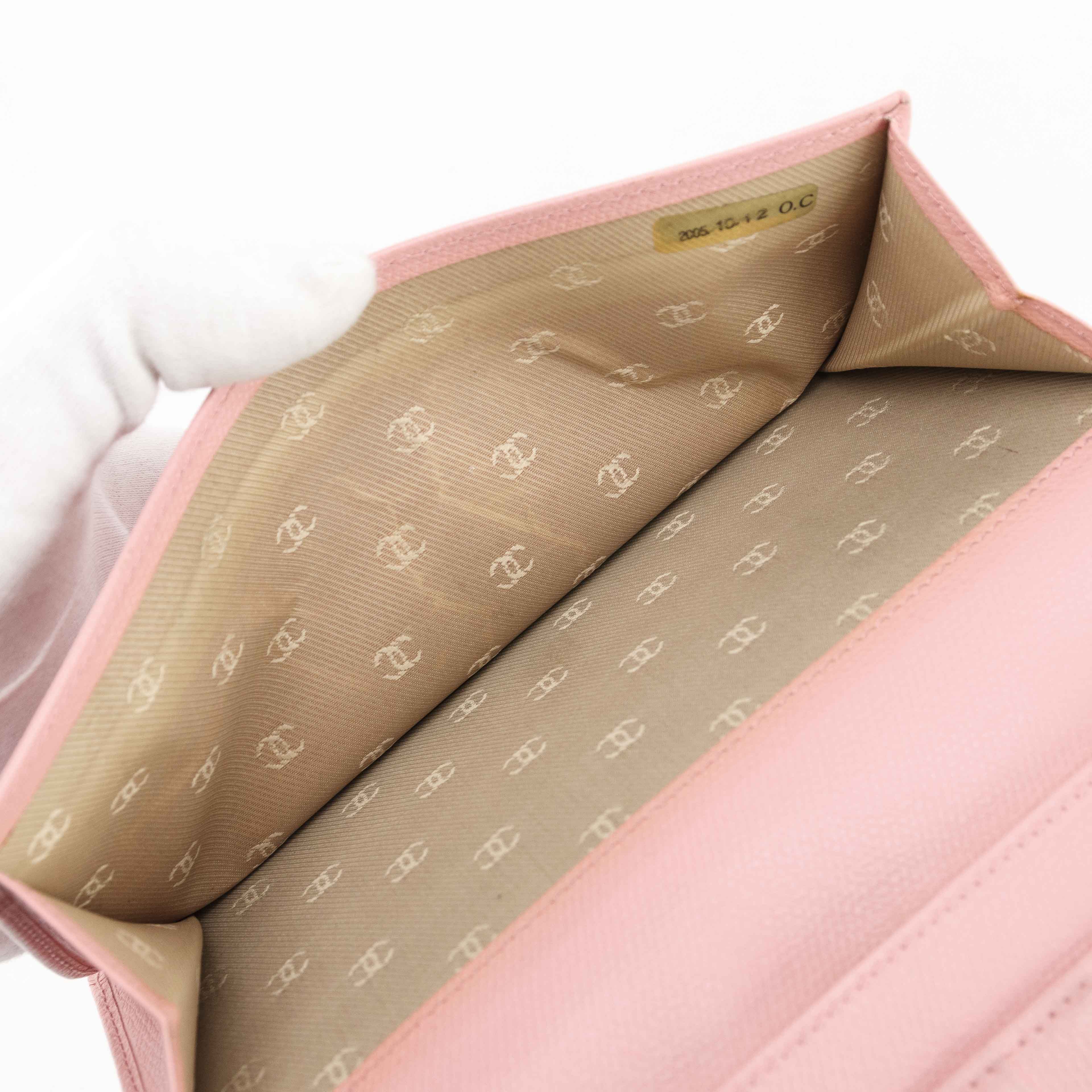 Chanel Chanel Classic Flap Long Wallet in Pink Caviar Leather Size ONE SIZE - 15 Thumbnail