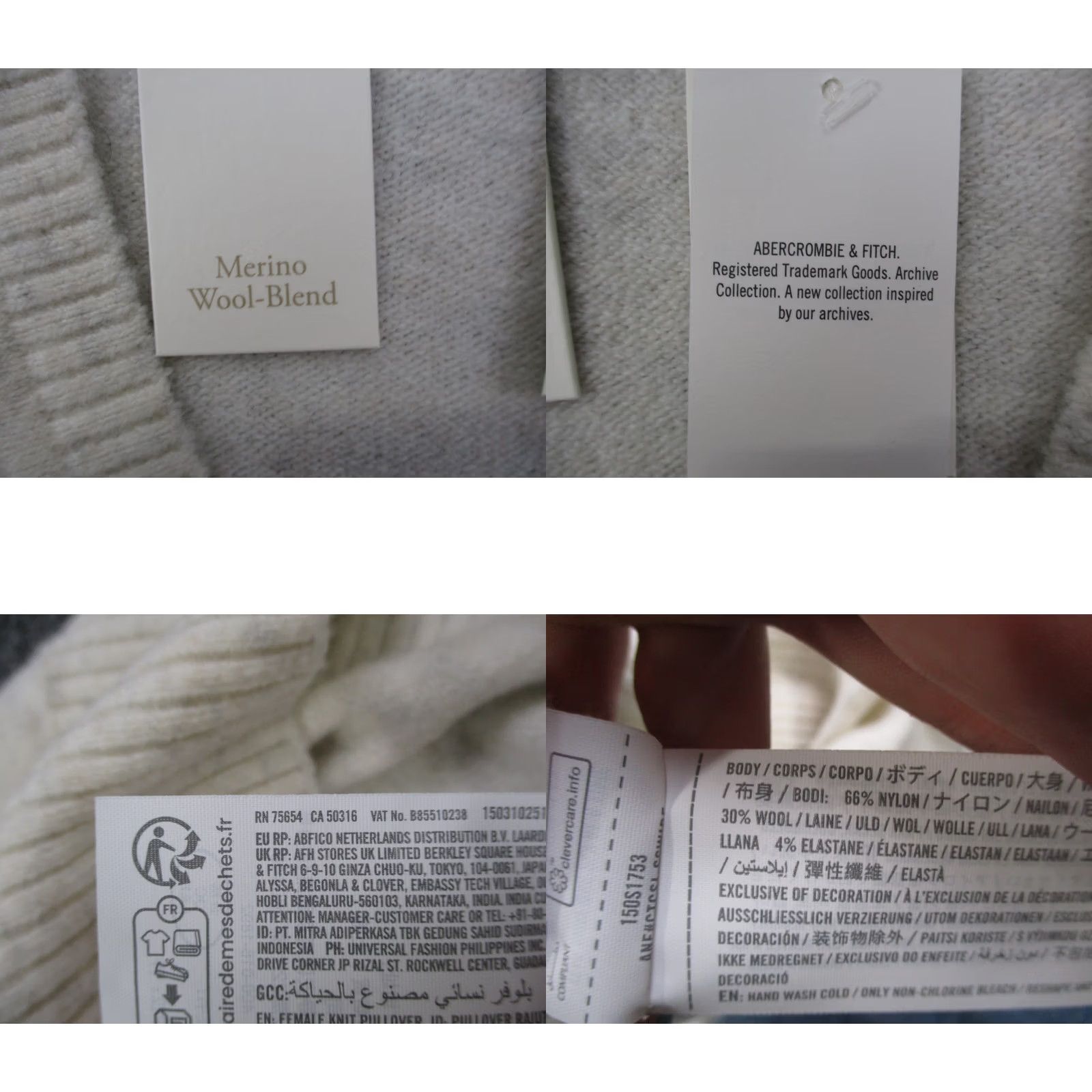 Abercrombie & Fitch VINTAGE Abercrombie Fitch Sweater Womens M White Merino Wool Pullover Preppy Golf Size M / US 6-8 / IT 42-44 - 8 Thumbnail