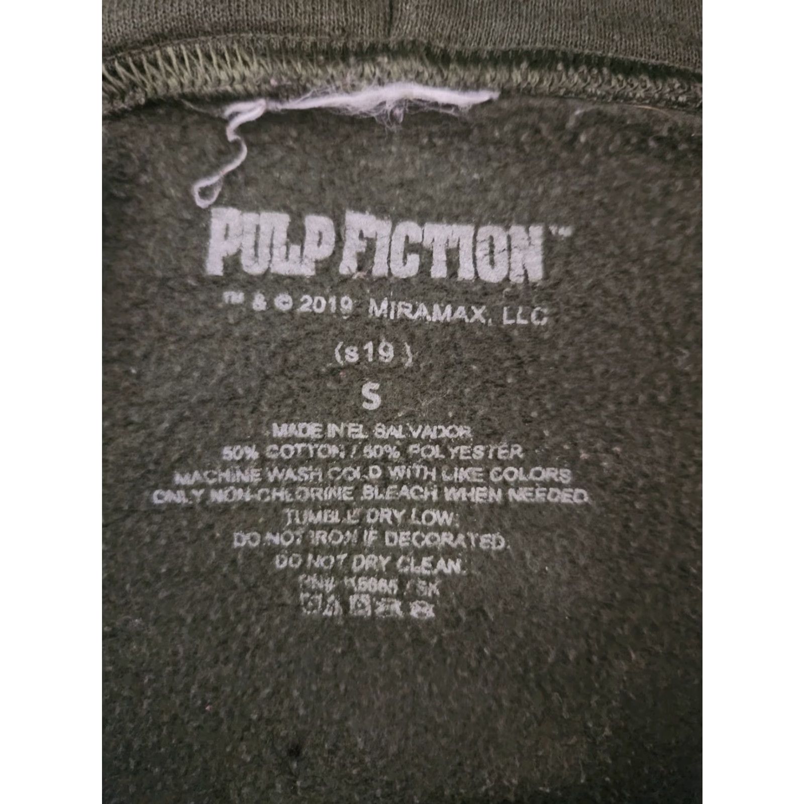 Vintage Pulp Fiction Hoodie Adult S Army Green Logo Pulp Fiction Movie Retro Pullover Sweatshirt Men's Small Size SJ2024 Size US S / EU 44-46 / 1 - 8 Thumbnail