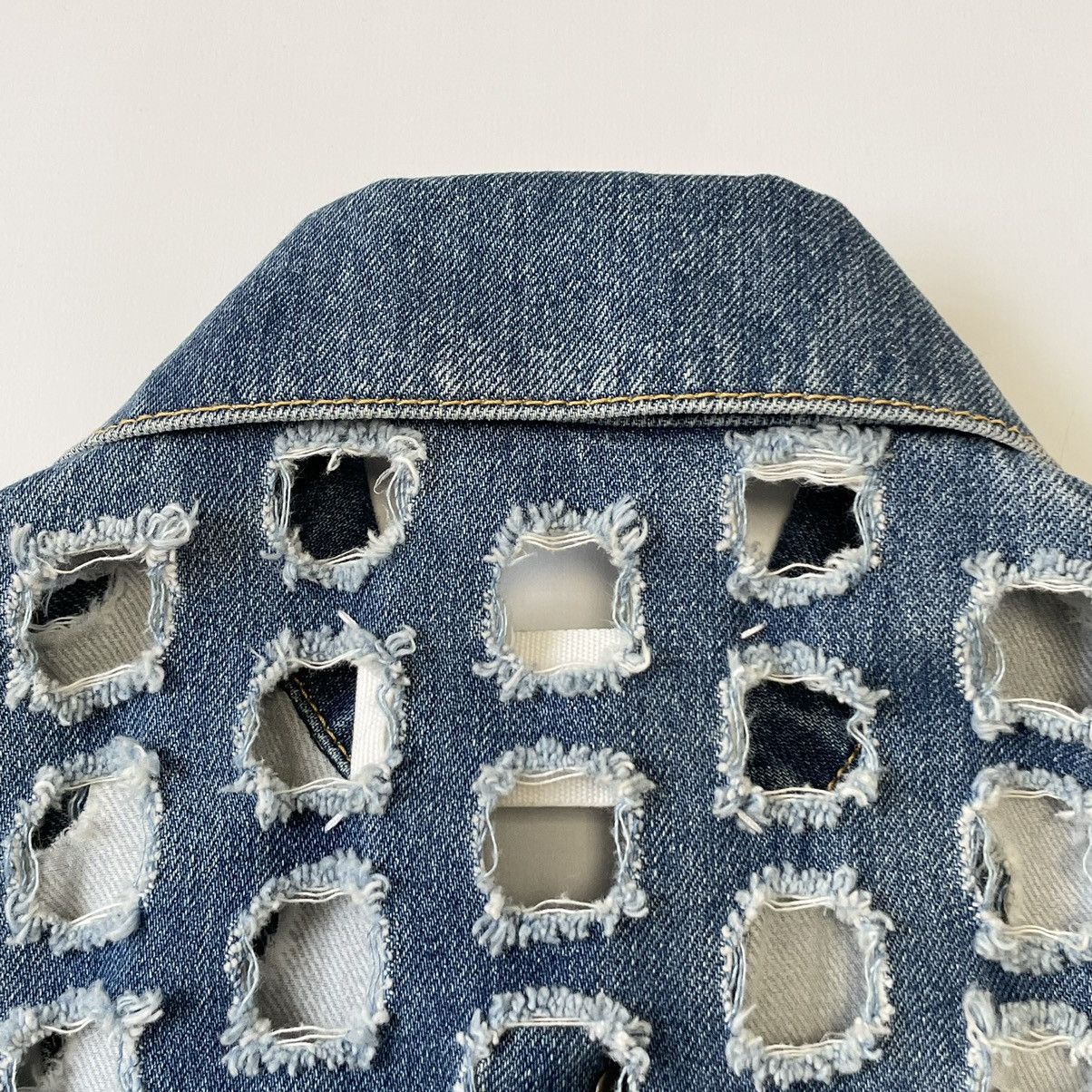 Maison Margiela ‘Laser Hole Cut’ Blue Denim Jacket Size S / US 4 / IT 40 - 12 Thumbnail
