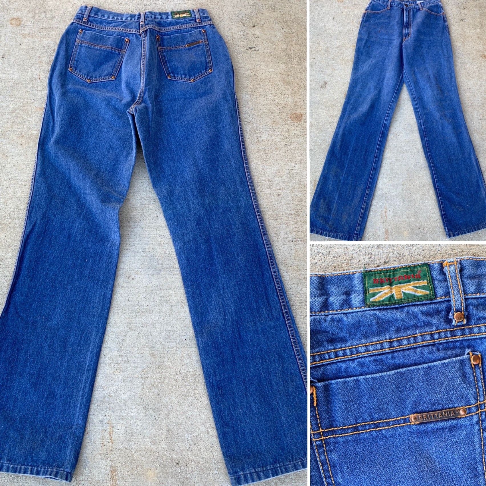 Vintage VINTAGE Brittania Jeans 30” Waist 16 Regular Denim 80s 70s High Waist Men’s Womens Girls Boys 1980s Blue Singe Pair Original Size 38" / US 16 / IT 52 - 4 Thumbnail