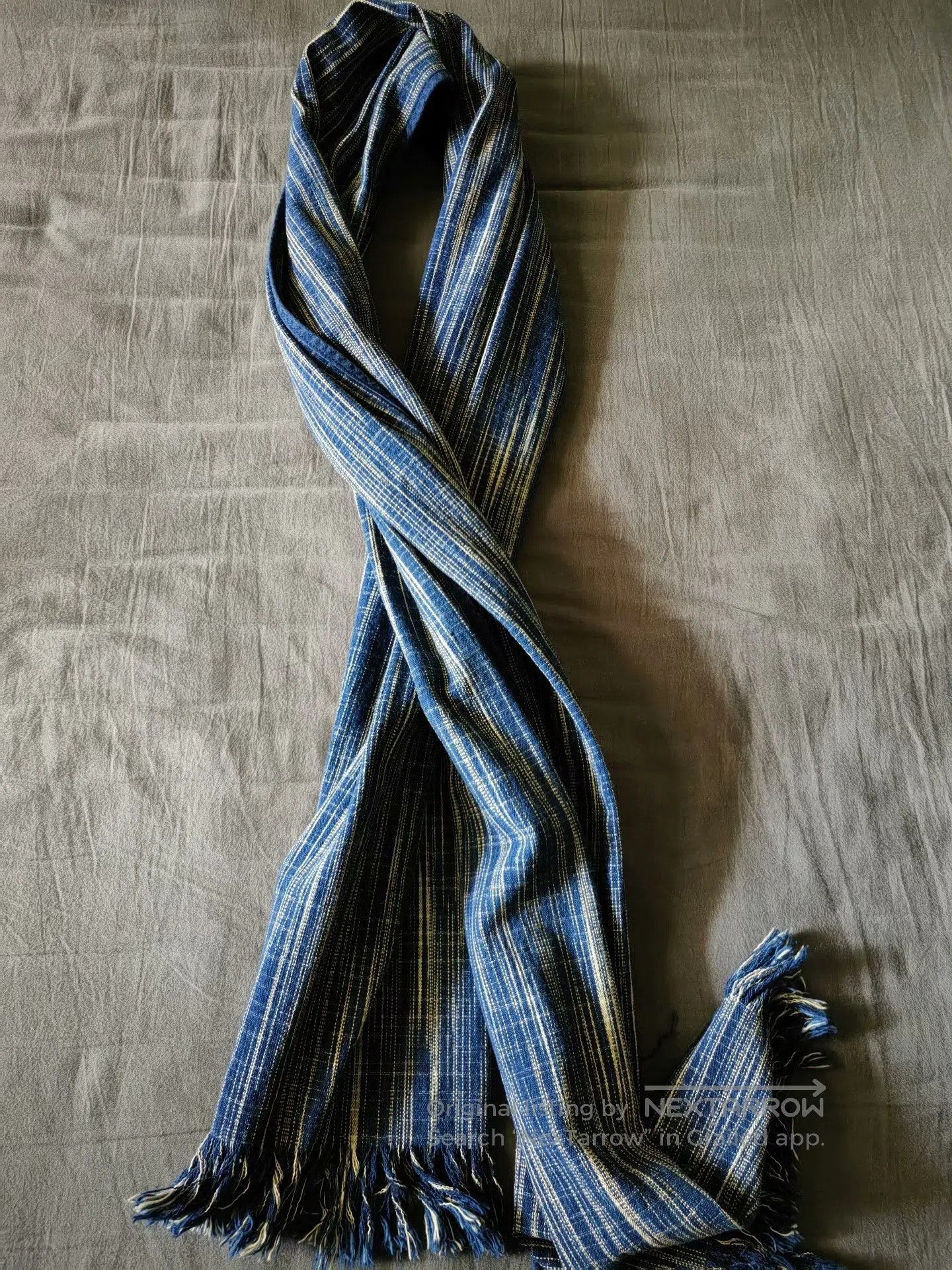 Other Vintage Handmade Blue Dyed Scarf. Size ONE SIZE - 8 Thumbnail