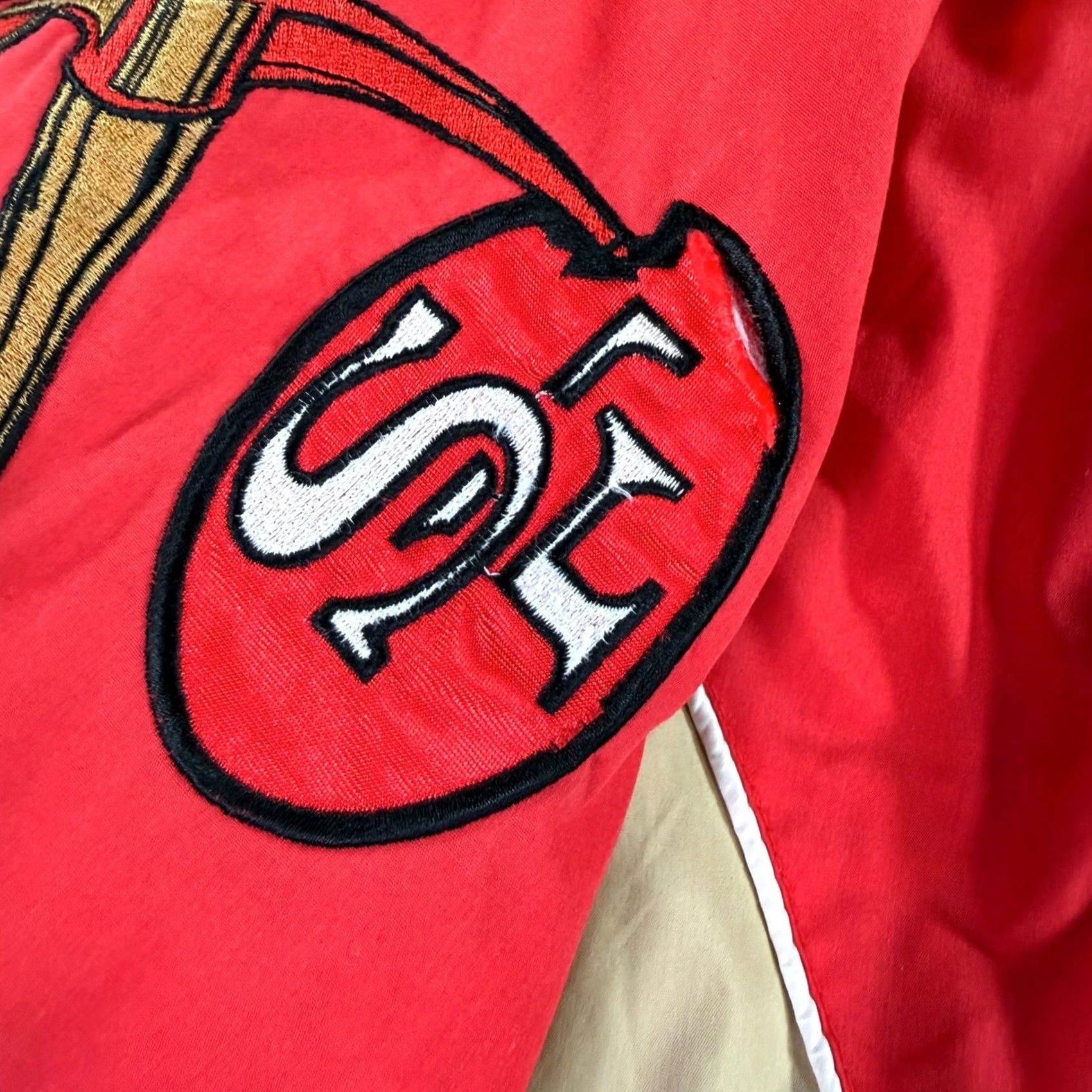 Pro Player VINTAGE Pro Player San Francisco 49ers Jacket Mens XL Red Gold NFL Puffer Hooded Size US XL / EU 56 / 4 - 4 Thumbnail