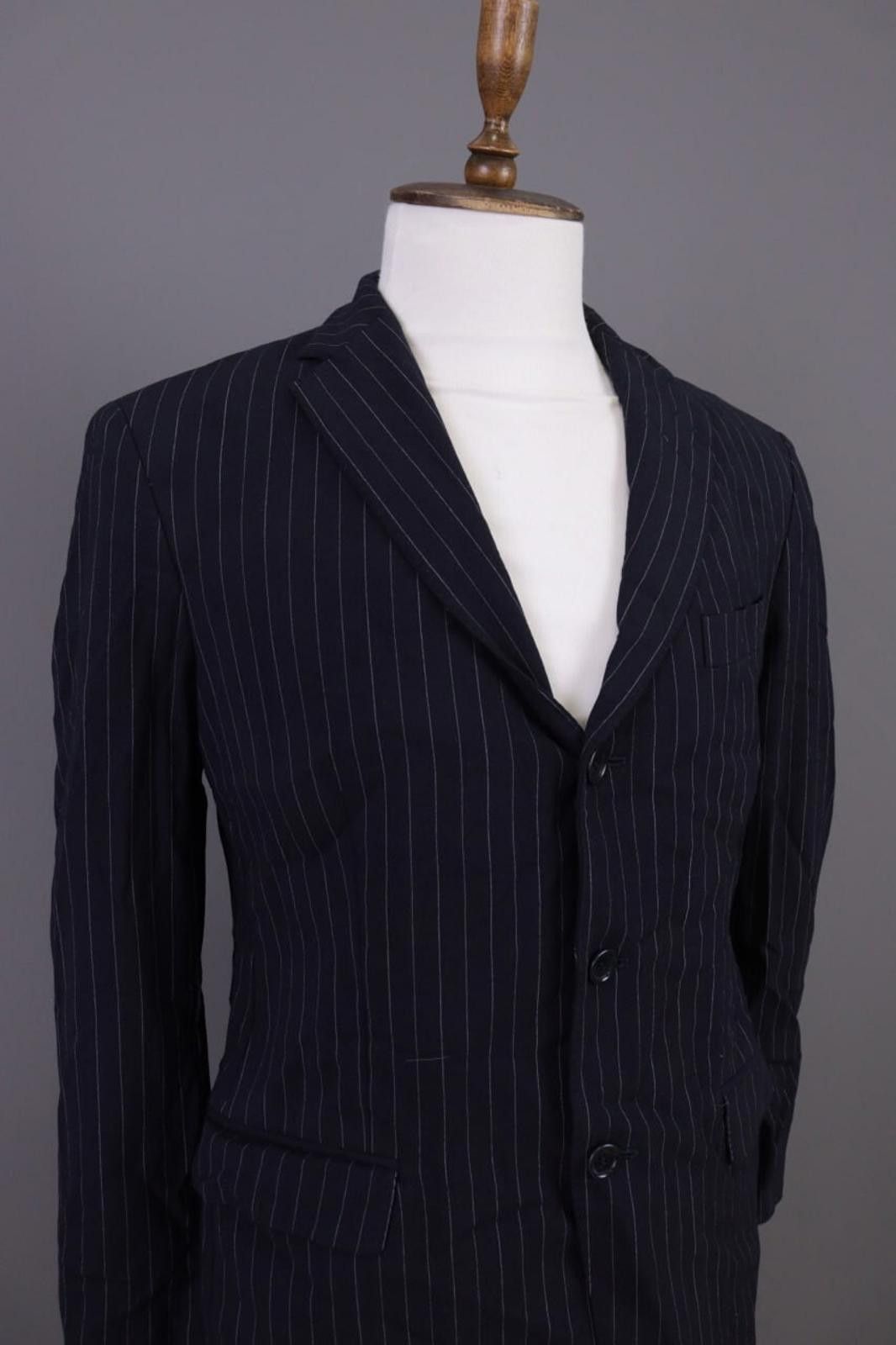 Designer Boggi Milano Black Stripe Wool Sport Coat Size EU 46 US 36 M Size 40R - 7 Thumbnail