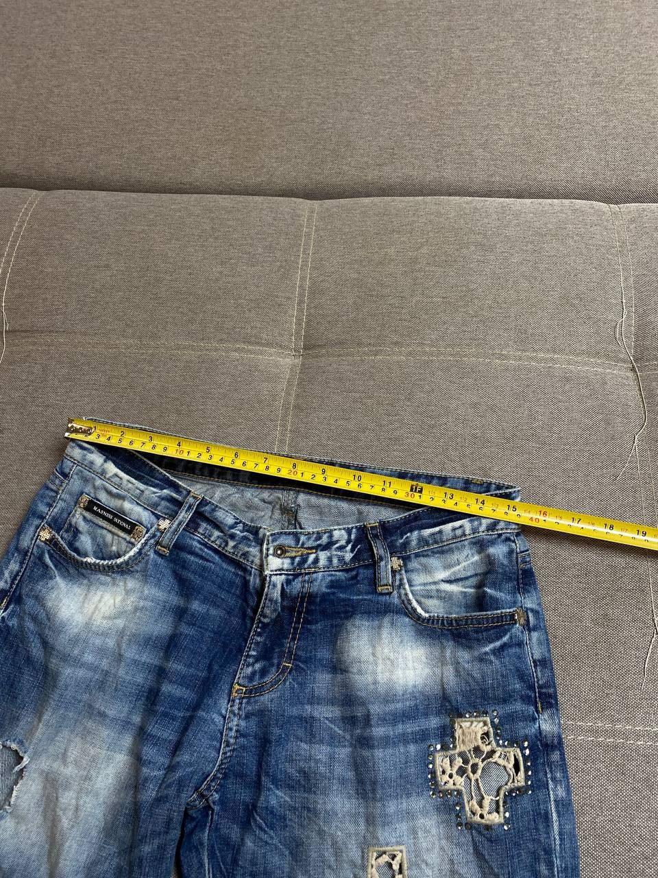 Japanese Brand × Vintage Vintage Japan Y2K Style stacked flared Distressed Camo Jeans Size US 28 / EU 44 - 15 Thumbnail
