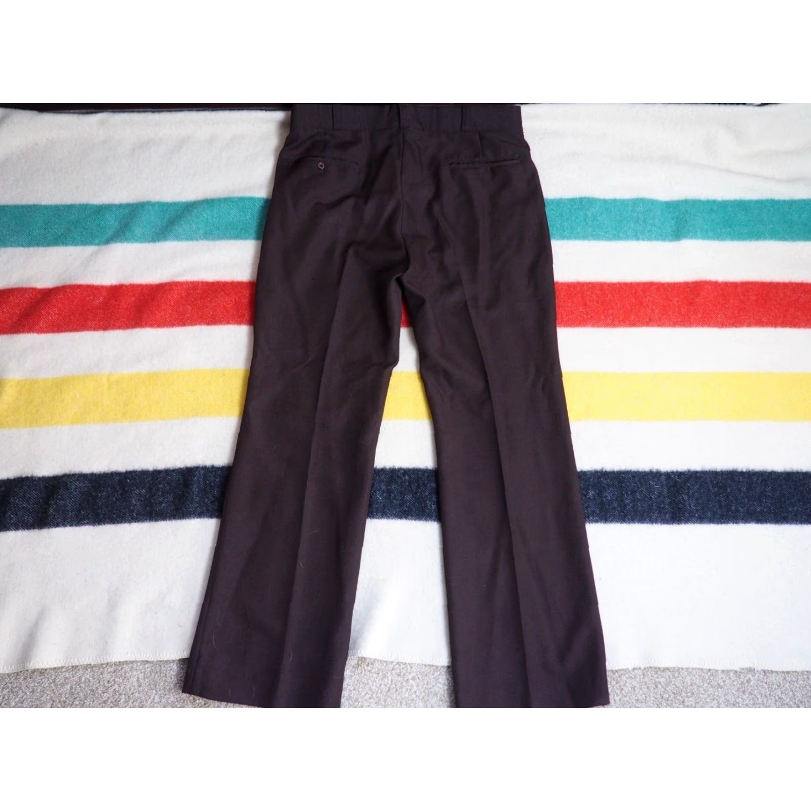 Etro VTG 70s Dark Mocha Brown Poly Retro Hippy Dress Trousers Pants Mens 37x32 Size US 37 - 2 Thumbnail