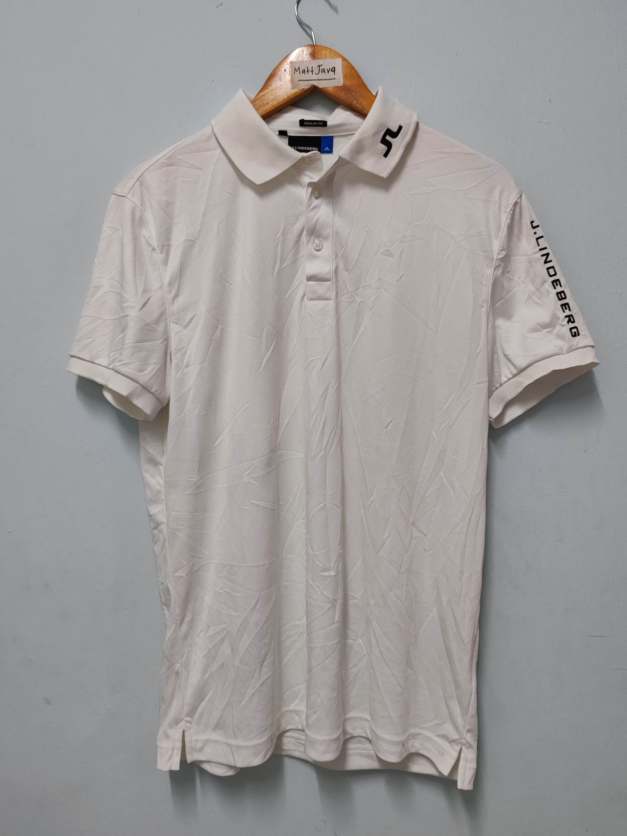 Designer J.Lindeberg Polo tee Shirt Regular Fit White Size US M / EU 48-50 / 2 - 1 Thumbnail