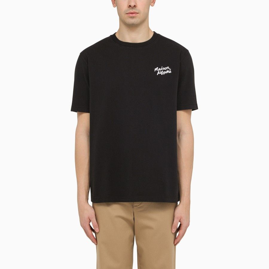 image of Maison Kitsune O1D2Blof0424 Logo T-Shirts In Black, Men's (Size Large)