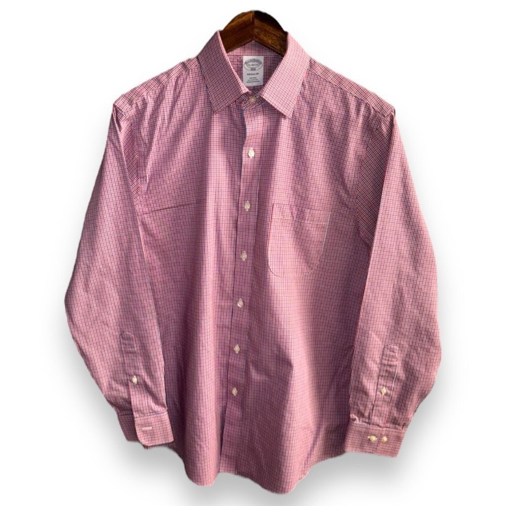 Brooks Brothers Navy & Red Brooks Brothers Regent Fit Non-Iron Dress Shirt S Size US S / EU 44-46 / 1 - 1 Thumbnail