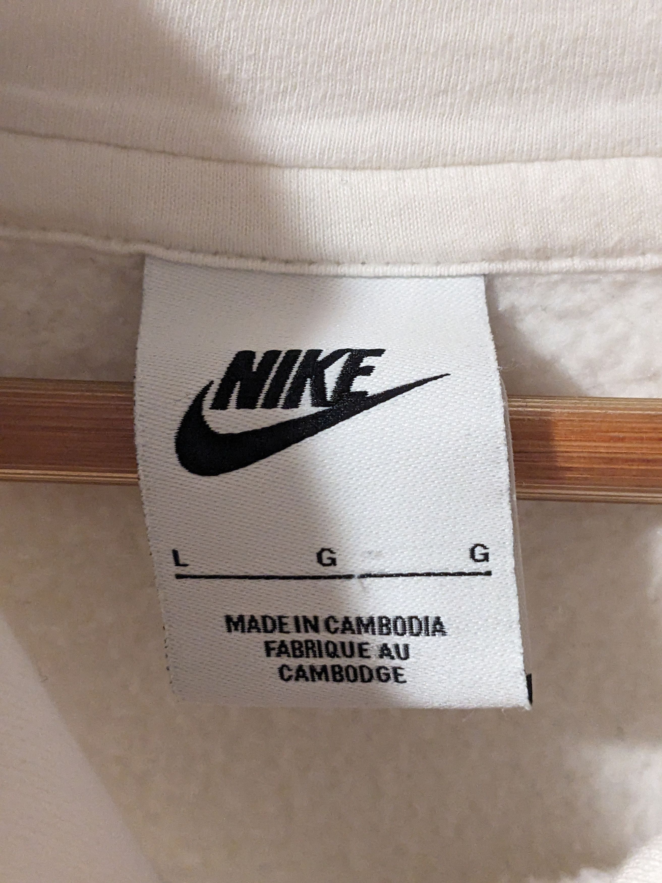 Nike × Vintage Nike Center Swoosh White Large Hoodie Size US L / EU 52-54 / 3 - 3 Thumbnail