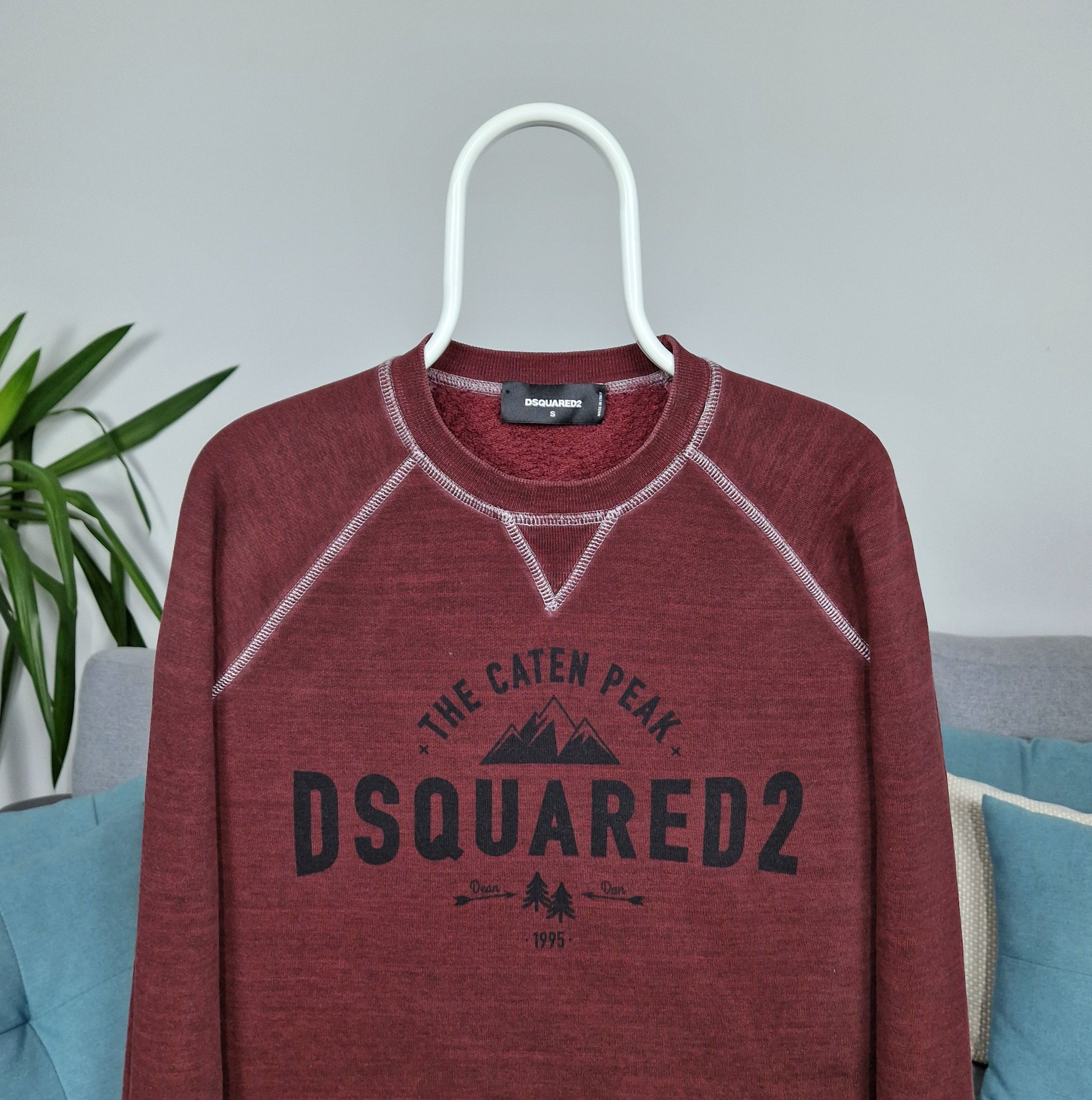 Dsquared2 Dsquared2 Burgundy "The Caten Peak" Printed Sweatshirt Size US S / EU 44-46 / 1 - 2 Thumbnail