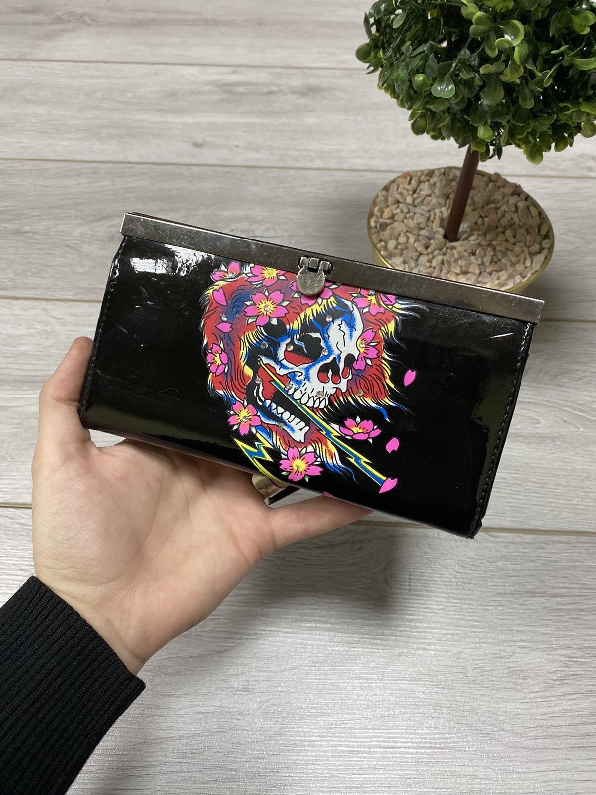Ed Hardy Ed Hardy skull ☠️ skull vintage lacquered wallet Size ONE SIZE - 1 Thumbnail