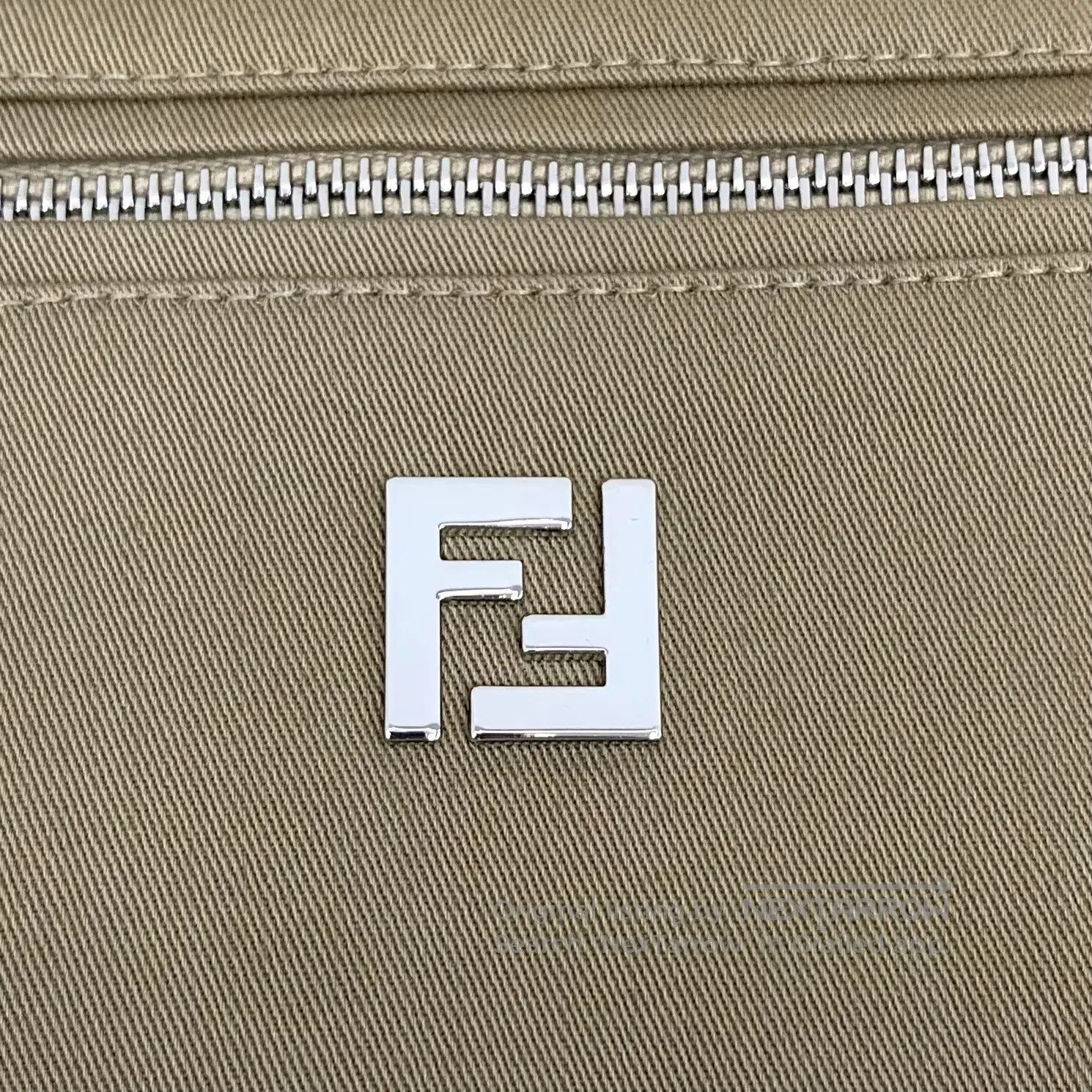 Fendi FENDI Khaki logo lapel cotton zipper jacket| Size US L / EU 52-54 / 3 - 5 Thumbnail