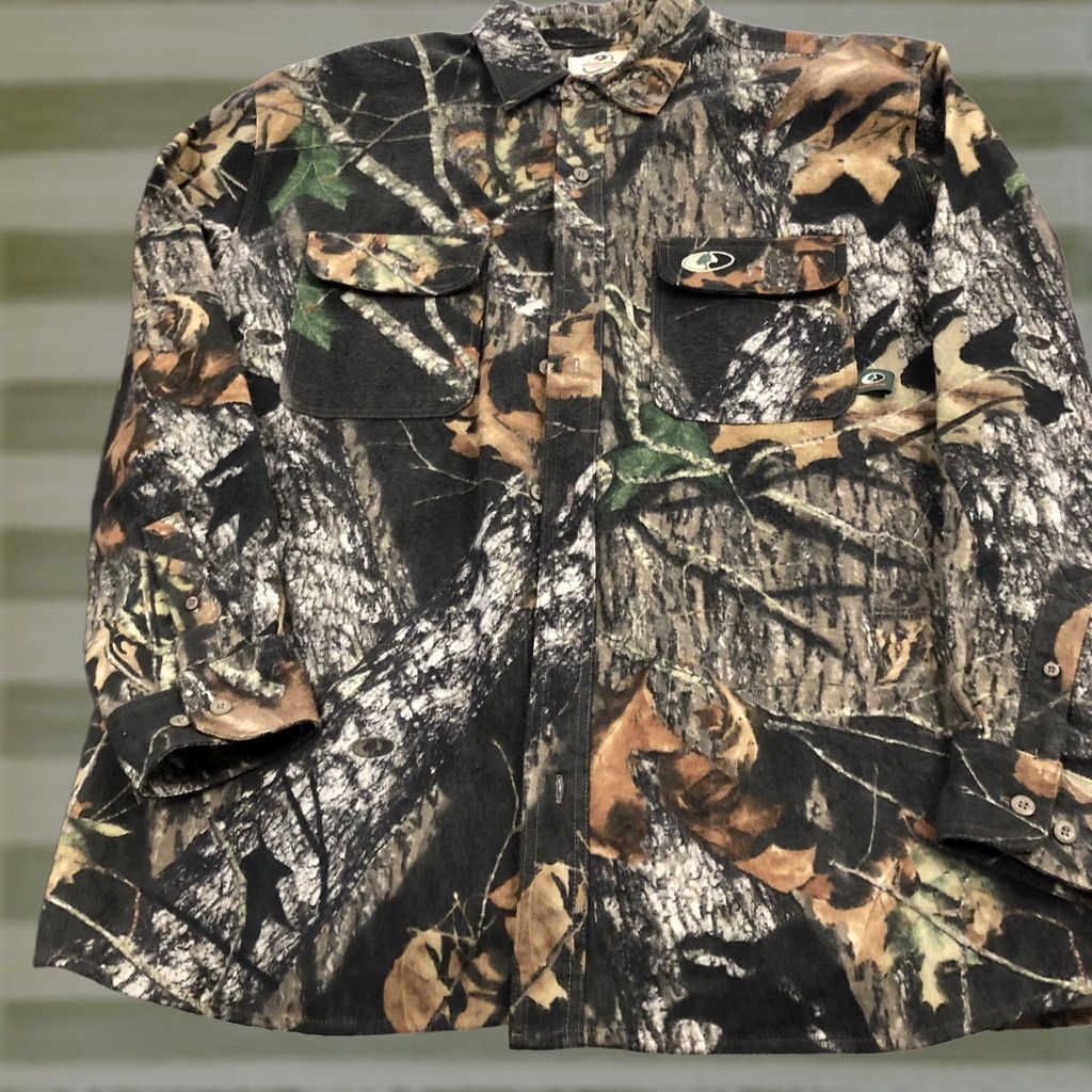 Vintage Browning Mossy Oak Shirt Men Large Camouflage Green Flannel Button-Up Button-Down Outdoor Fall Spring Size US L / EU 52-54 / 3 - 1 Thumbnail