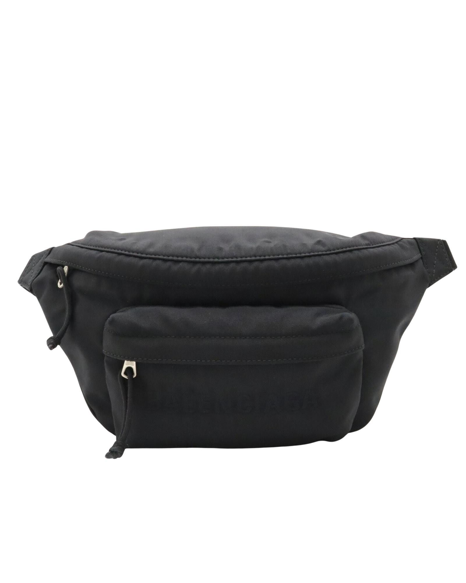 image of Balenciaga Black Nylon Belt Bag With Wheel Logo, Women's