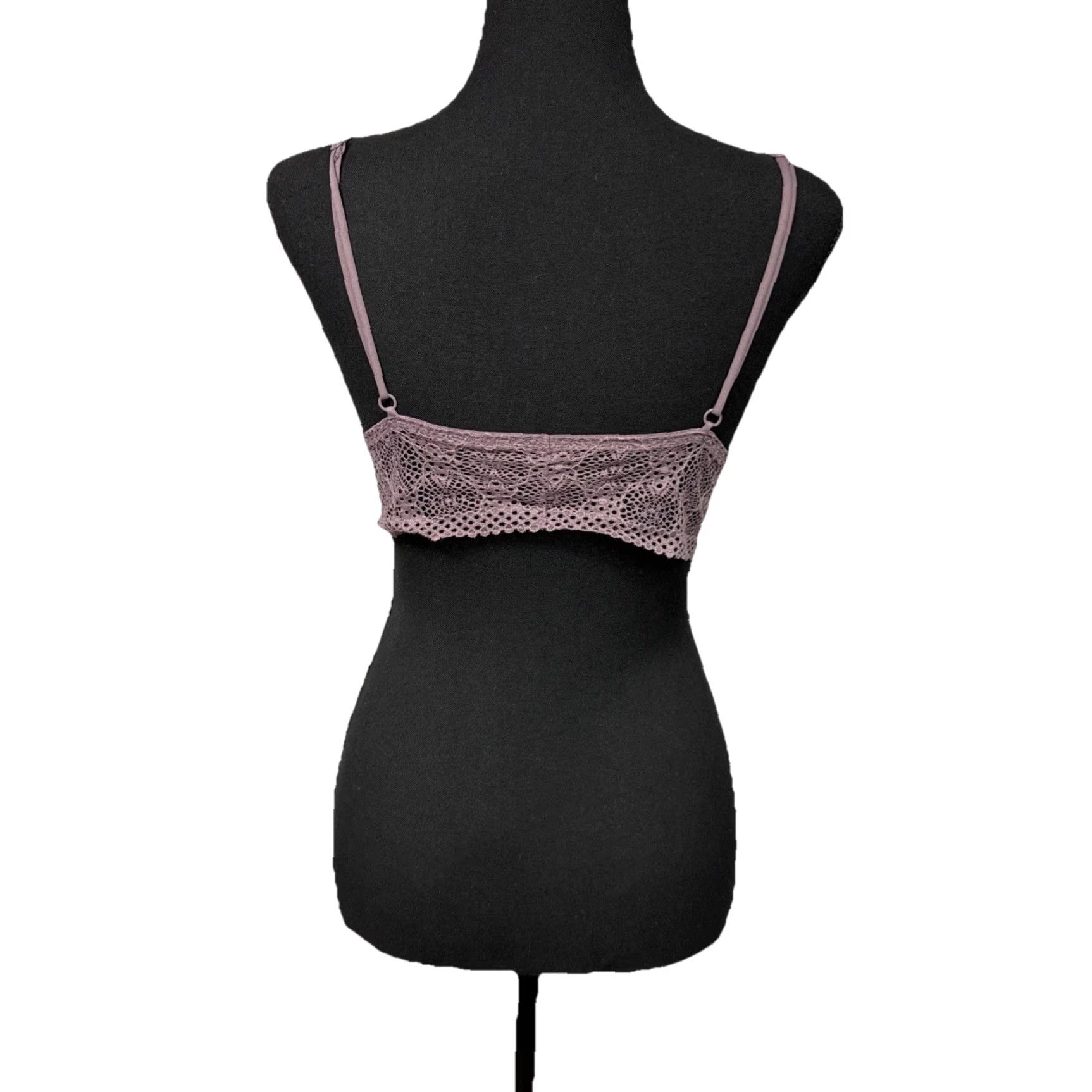 Victoria's Secret Victoria's Secret Long Line Bralette Strappy Lace Bra Crop Tank Crochet Medium Purple Size ONE SIZE - 3 Thumbnail