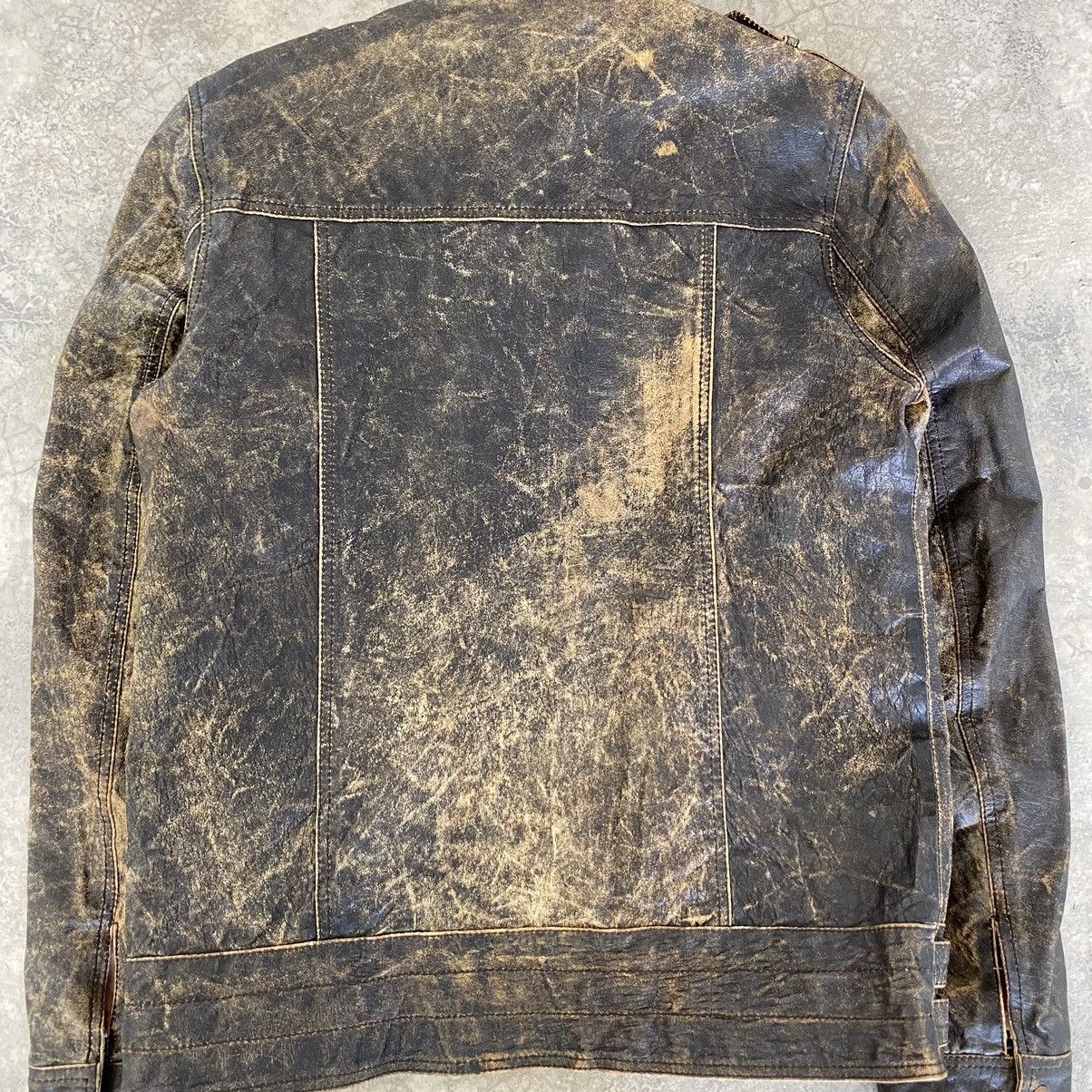 Leather Vintage Mass & Only Faded Patina Buffalo Leather Moto Jacket Size US M / EU 48-50 / 2 - 18 Thumbnail