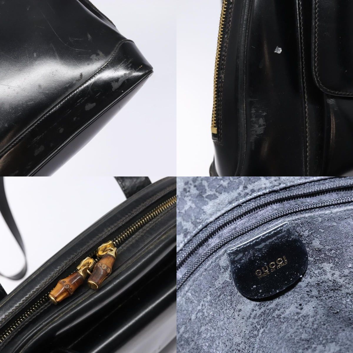 Gucci GUCCI Bamboo Shoulder Bag Patent Leather Black Gold Size ONE SIZE - 11 Thumbnail