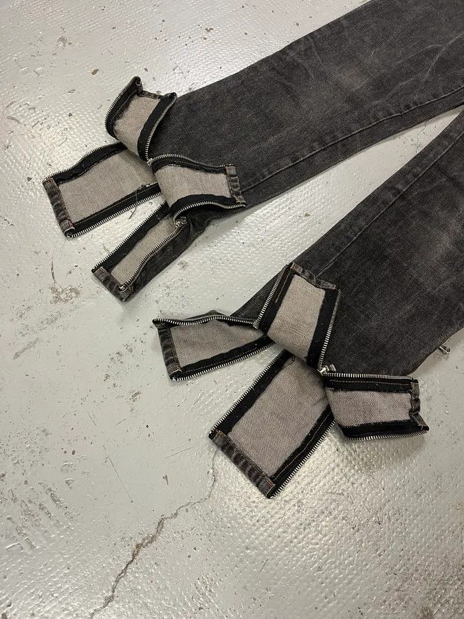 Dolce & Gabbana AW2003 Dolce & Gabbana Multi Zips Grey Denim Jeans Size US 31 - 9 Thumbnail
