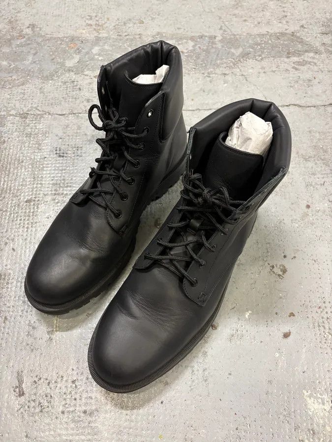 Gucci 2000s Gucci Black Lace-Up Combat Leather Boots Size US 12.5 / EU 45-46 - 3 Thumbnail
