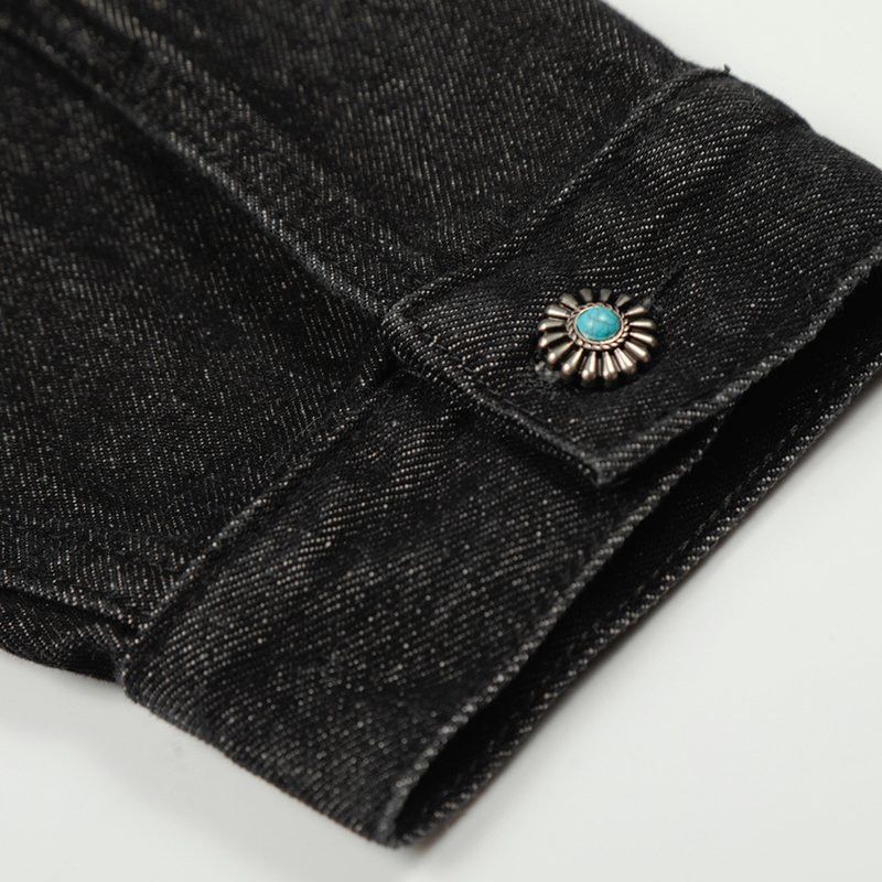 Japanese Brand Airplane Buckle Denim Jacket Turquoise Button Size US M / EU 48-50 / 2 - 5 Thumbnail