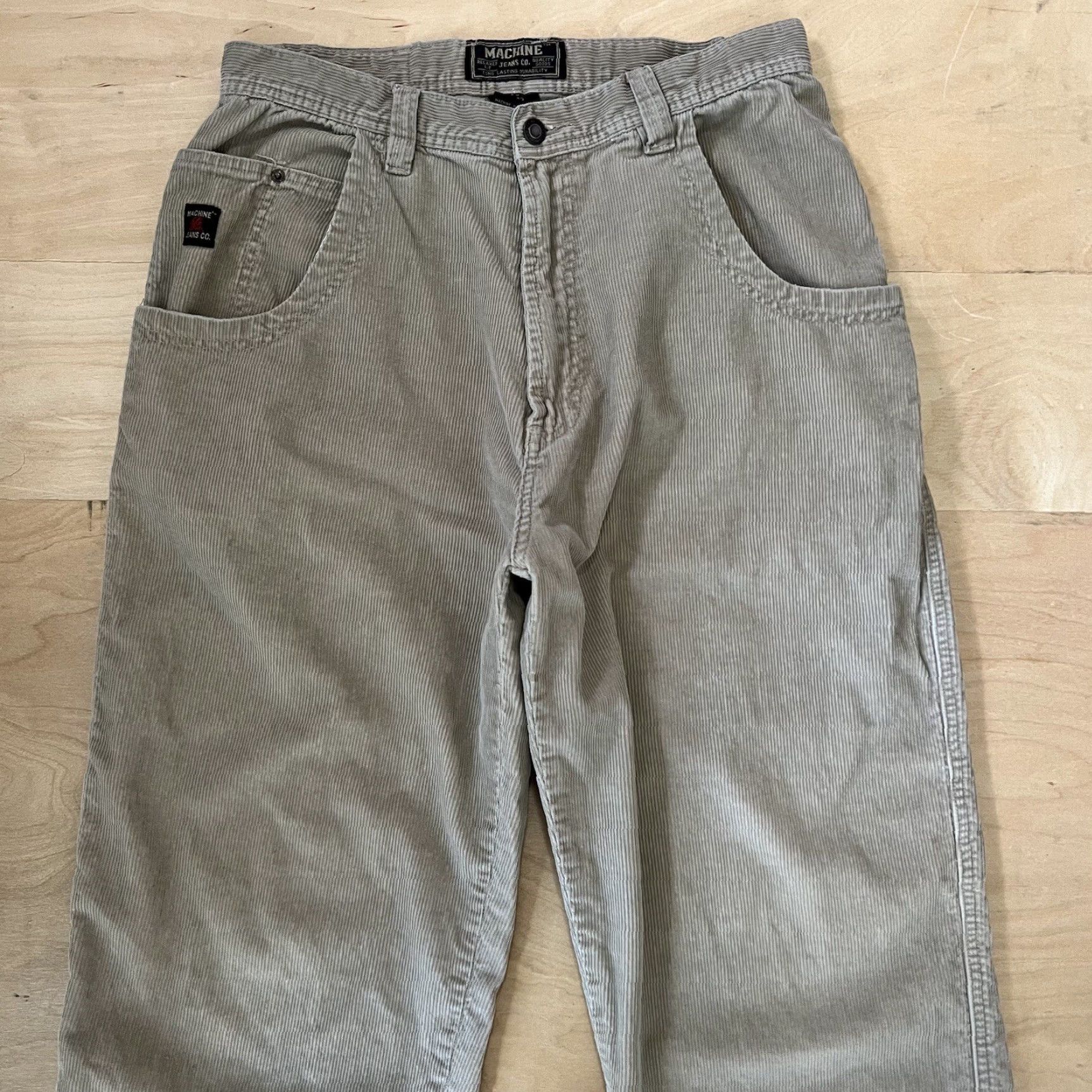 Toy Machine VINTAGE Machine Jeans CO Corduory Pants 31 Beige Baggy Wide Leg Y2K Streetwear Size US 31 - 3 Thumbnail