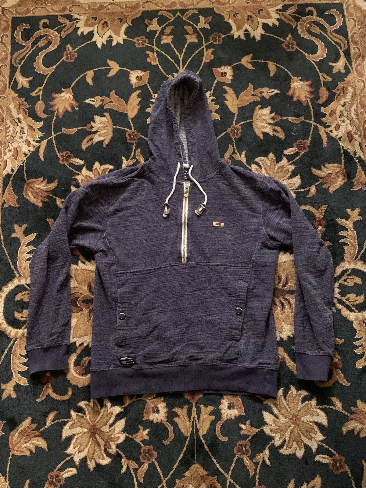 Oakley Vintage Y2K Oakley Half Zip Regular Fit Drawstring Hoodie Size US M / EU 48-50 / 2 - 1 Thumbnail