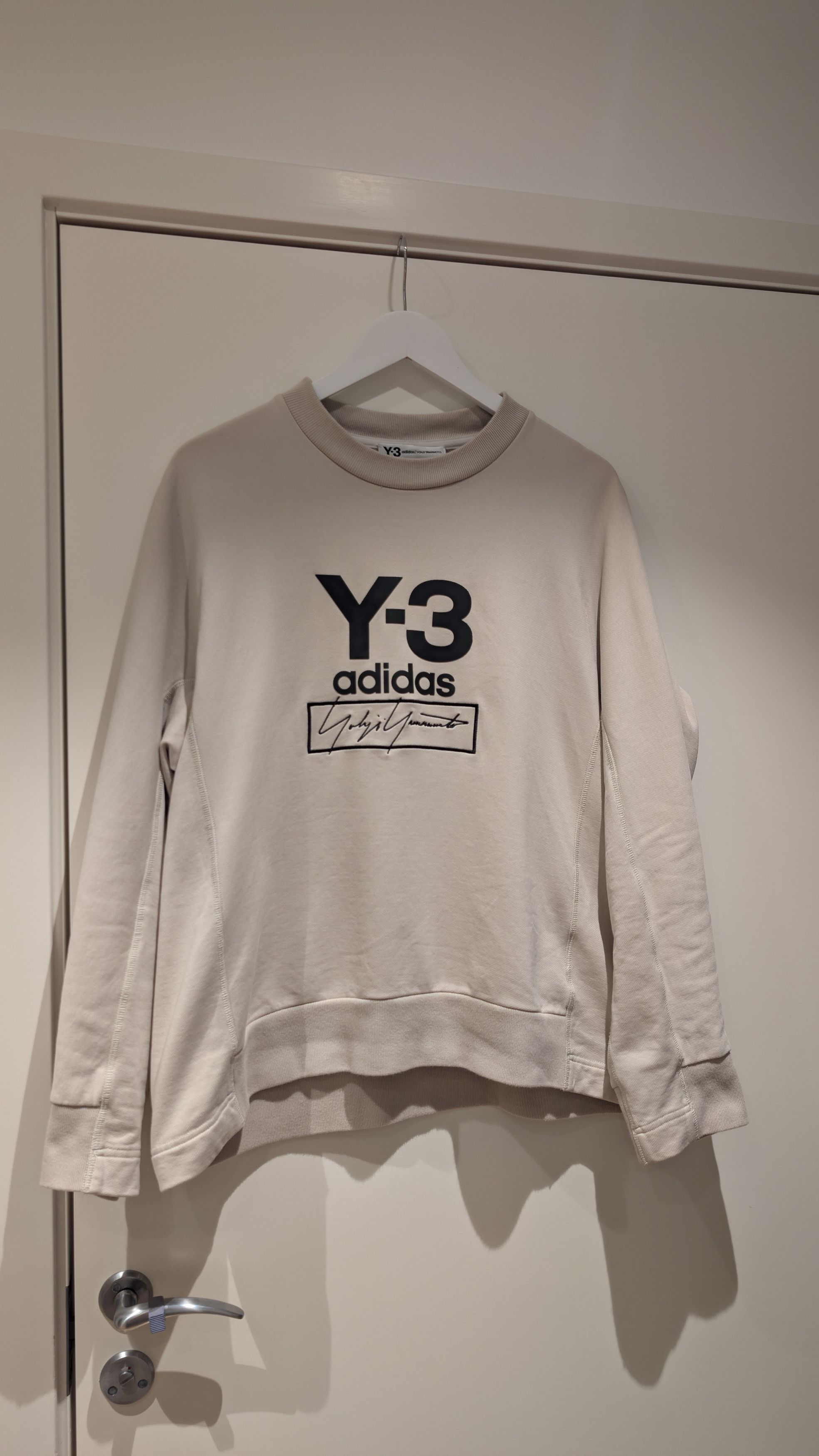 Adidas × Yohji Yamamoto Y-3 Off-White Stacked Logo Sweatshirt Size US M / EU 48-50 / 2 - 1 Thumbnail