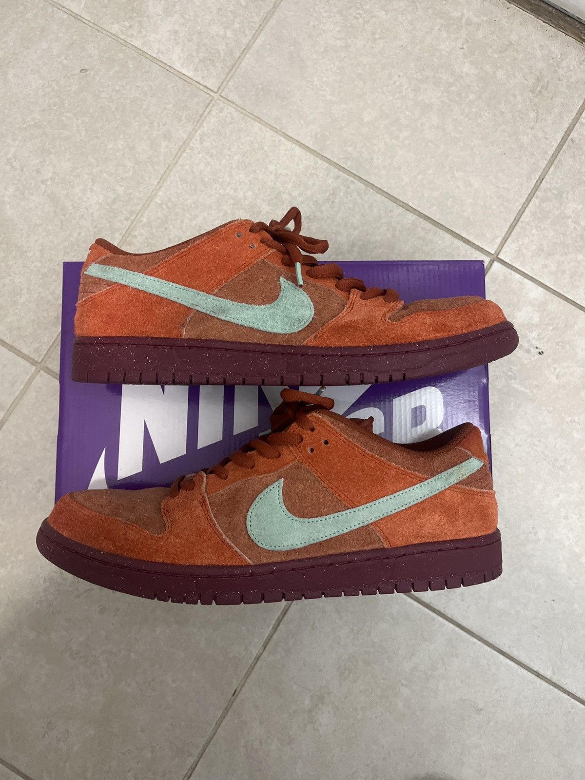 Nike × Vintage Nike SB Mystic Red/Emerald Rise-Rugged Orange-Rosewood Size US 12 / EU 45 - 3 Thumbnail