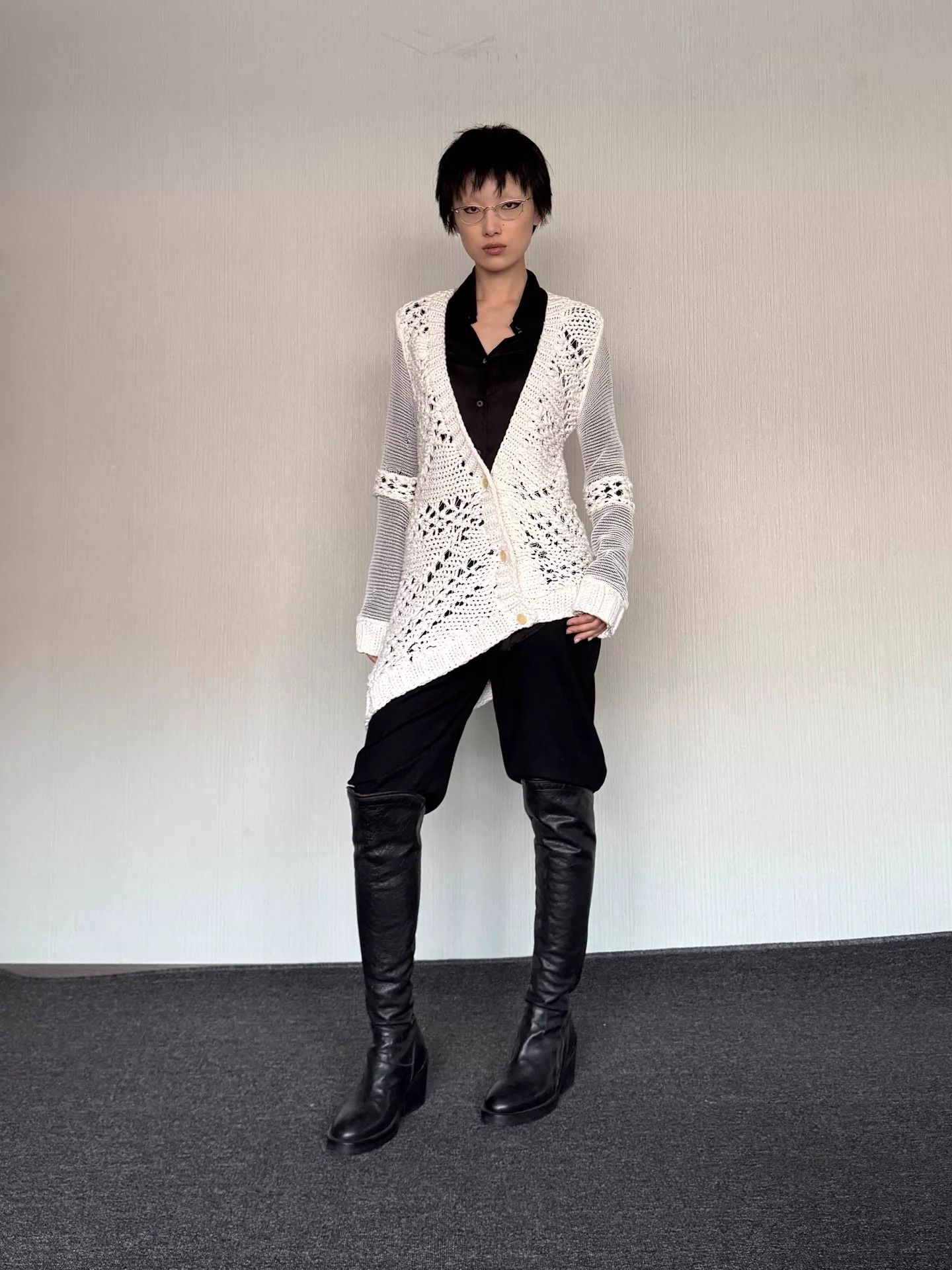 Helmut Lang Helmut Lang Open Knit Multi-Stitch Irregular Sweater S Size S / US 4 / IT 40 - 9 Thumbnail