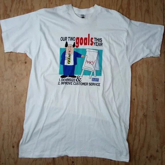 Vintage Deadstock Vintage Dilbert Two Goals This Year T-Shirt Size US XXL / EU 58 / 5 - 2 Thumbnail
