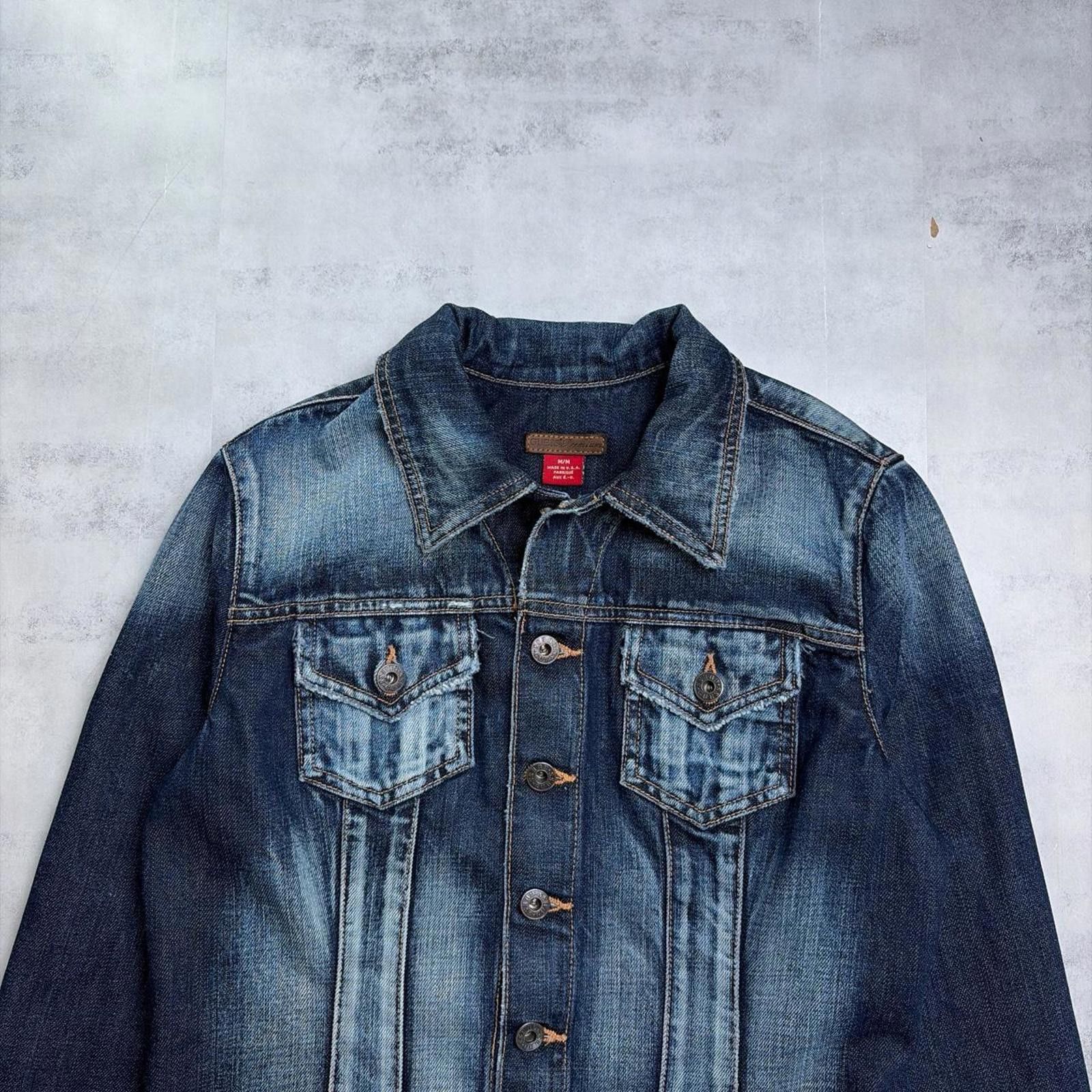 Guess Y2K Dark Wash Guess Premium Denim Trucker Jacket Size M / US 6-8 / IT 42-44 - 2 Thumbnail
