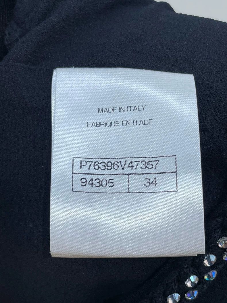 Chanel Black Cropped Long Sleeve Top