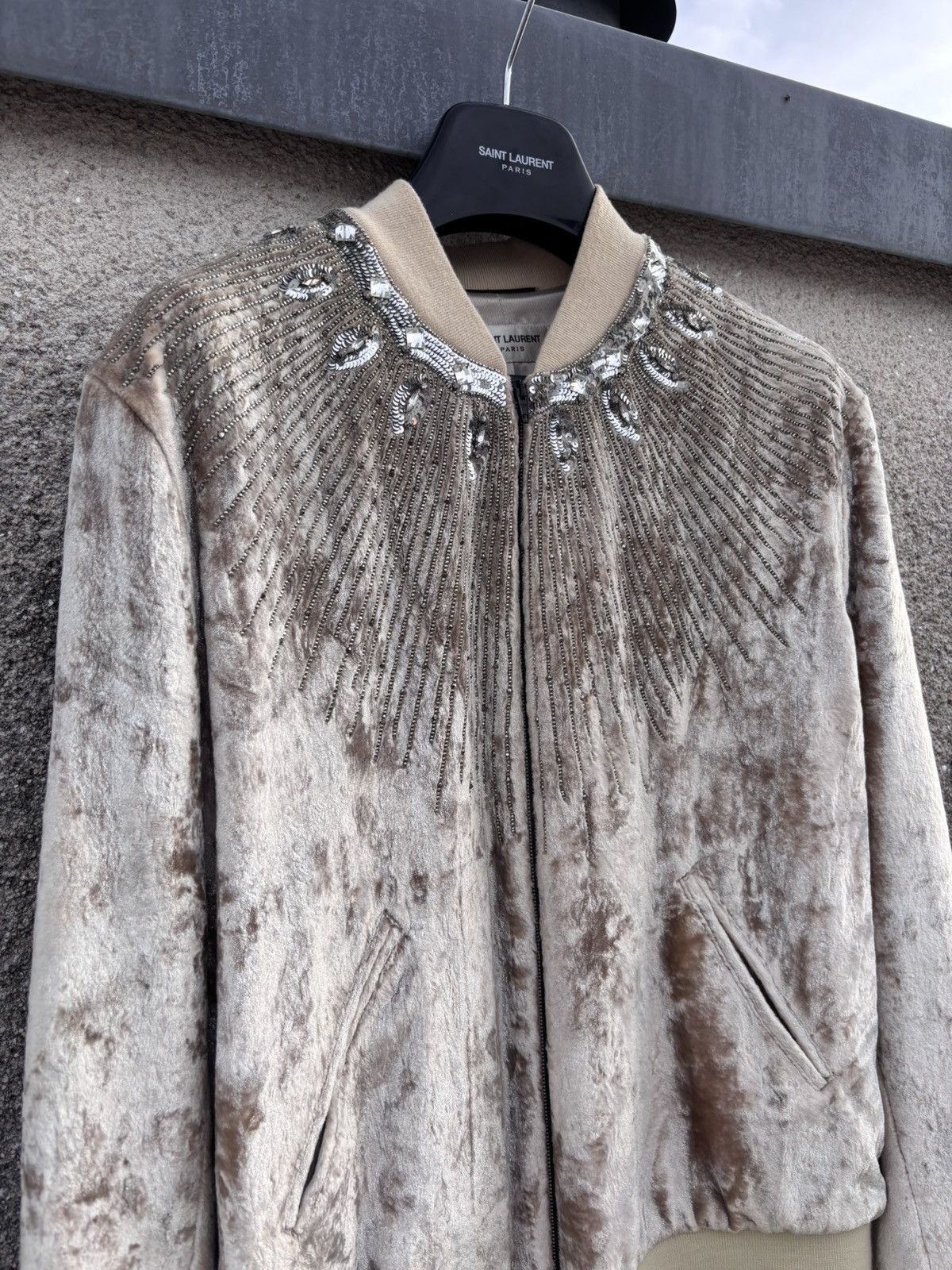 Saint Laurent Paris Saint Laurent FW16 crystal embedded lamb fur jacket Size US M / EU 48-50 / 2 - 2 Thumbnail