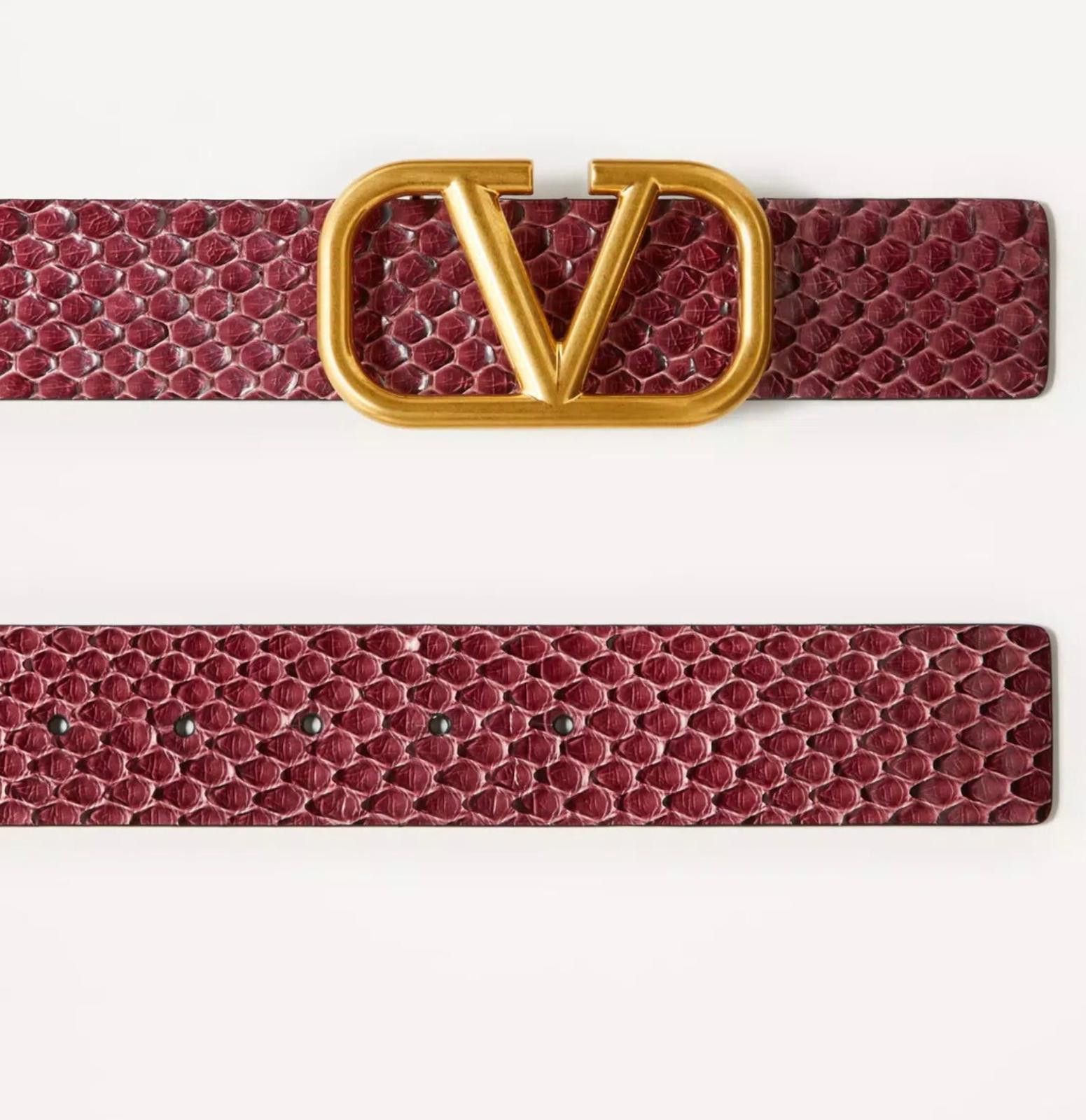 Valentino Valentino Vlogo Signature Python Belt 40mm Size 85 Size ONE SIZE - 3 Thumbnail