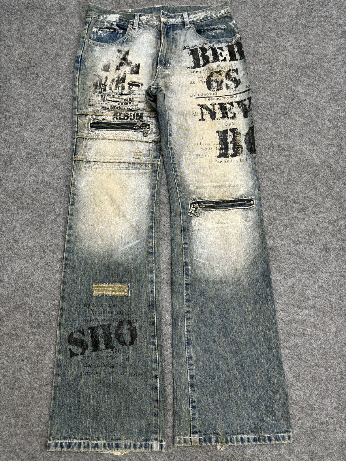 Japanese Brand 🔥FLARE🔥BERNINGS SHO Japan Punk Designer Junya Denim F546 Size US 30 / EU 46 - 24 Thumbnail