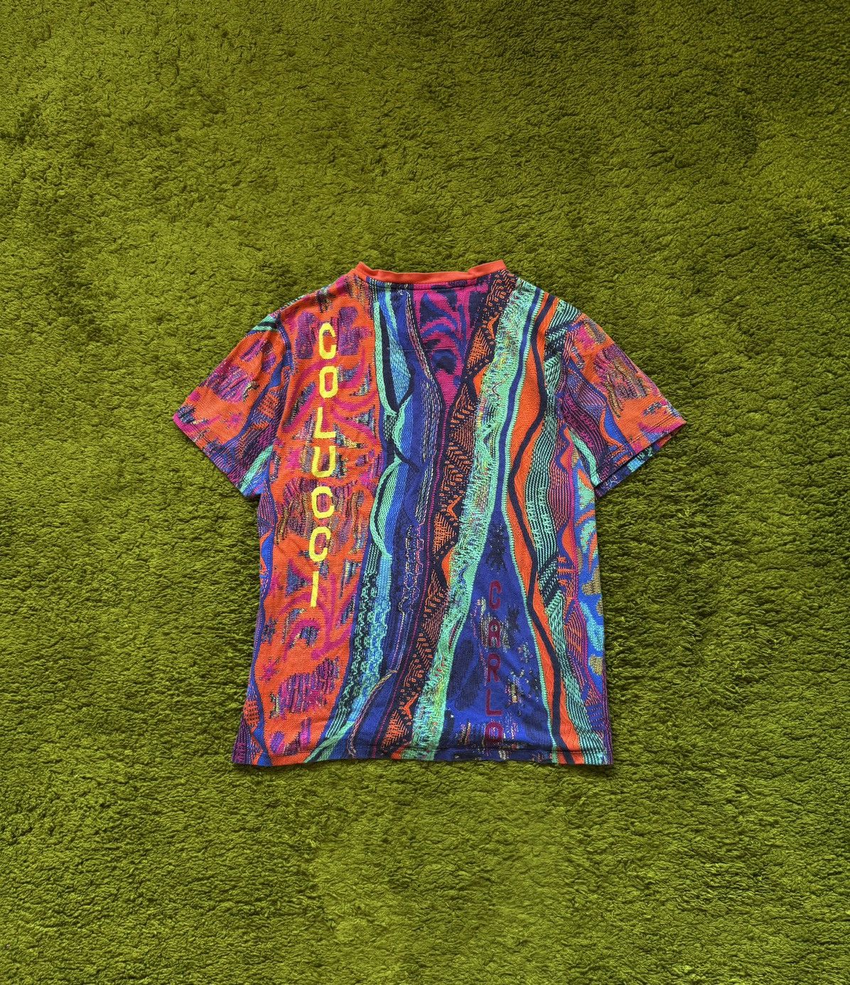 Carlo Colucci Carlo Colucci coloured cable knit Coogi pattern t-shirt Y2K Size US L / EU 52-54 / 3 - 2 Thumbnail